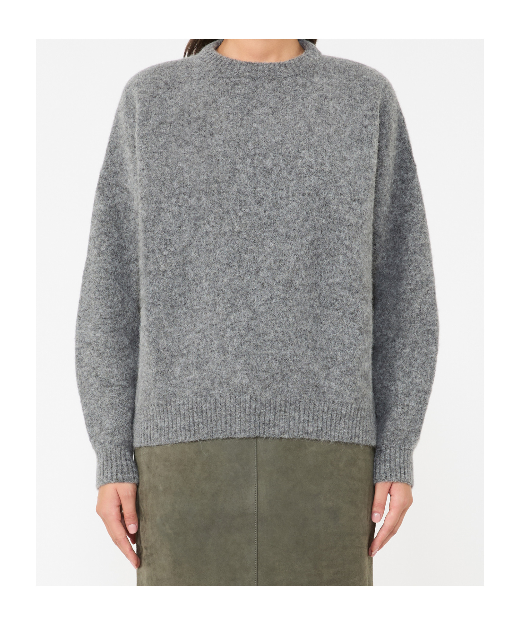 Weekend Max Mara Crewneck Knitted Jumper In Gray