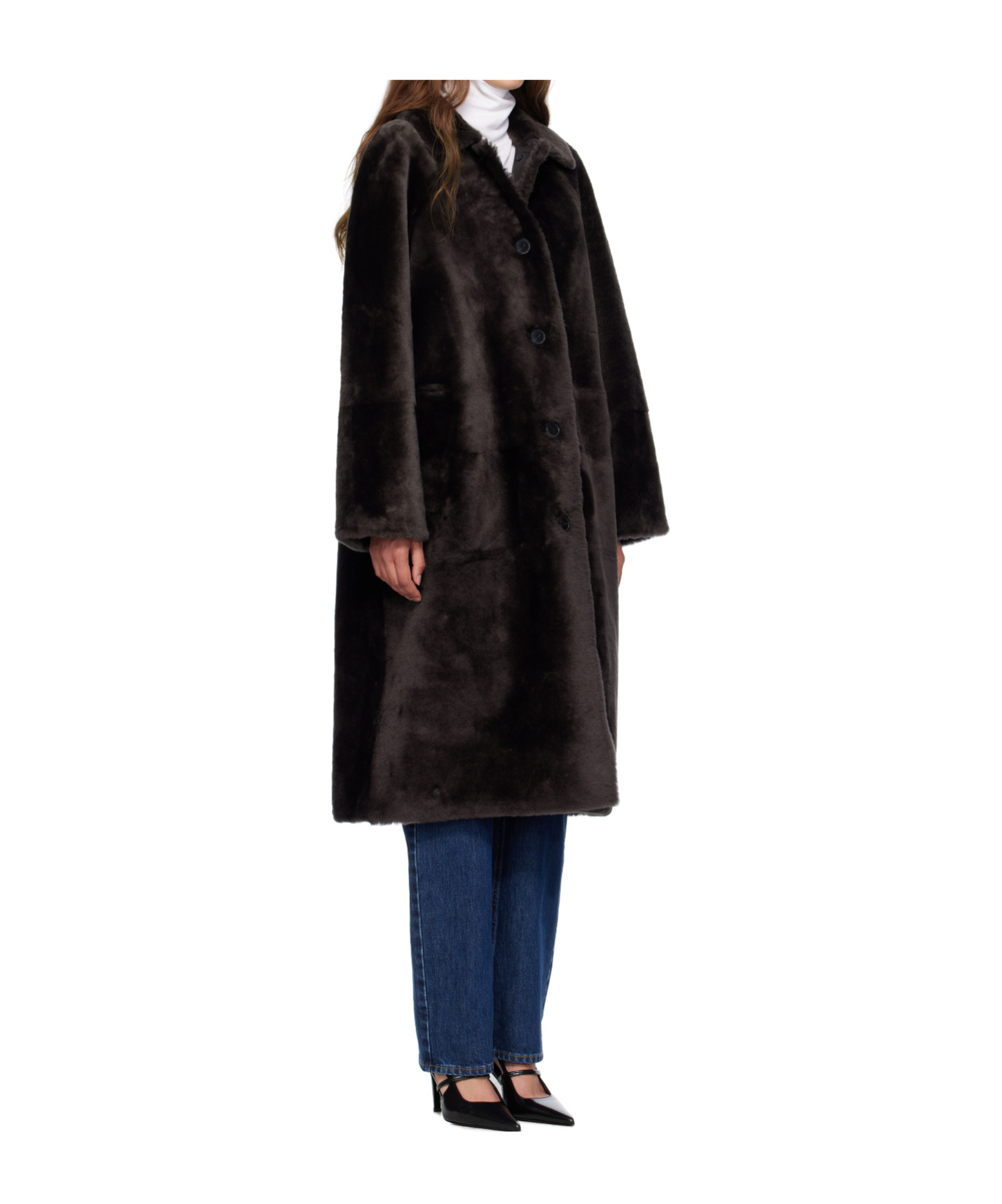 Yves Salomon Fur Coat In Brown