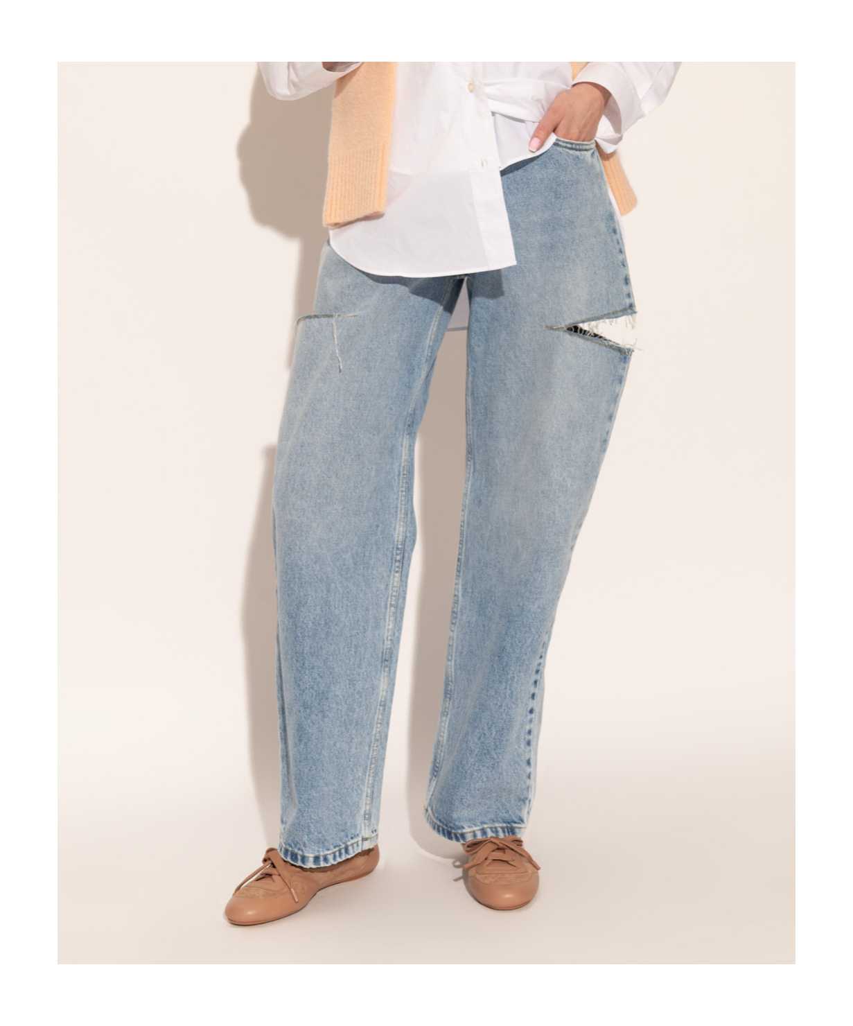 Gianvito Rossi Lace-up Ballet Flats In Brown