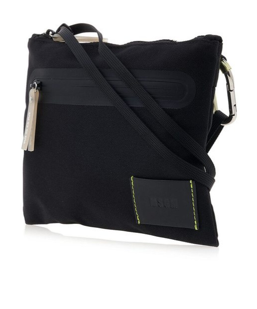 Msgm Logo-patch Clutch Bag In Black