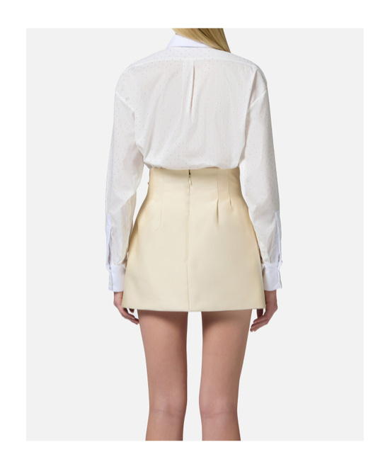 Elisabetta Franchi Long-sleeved Poplin Shirt In White