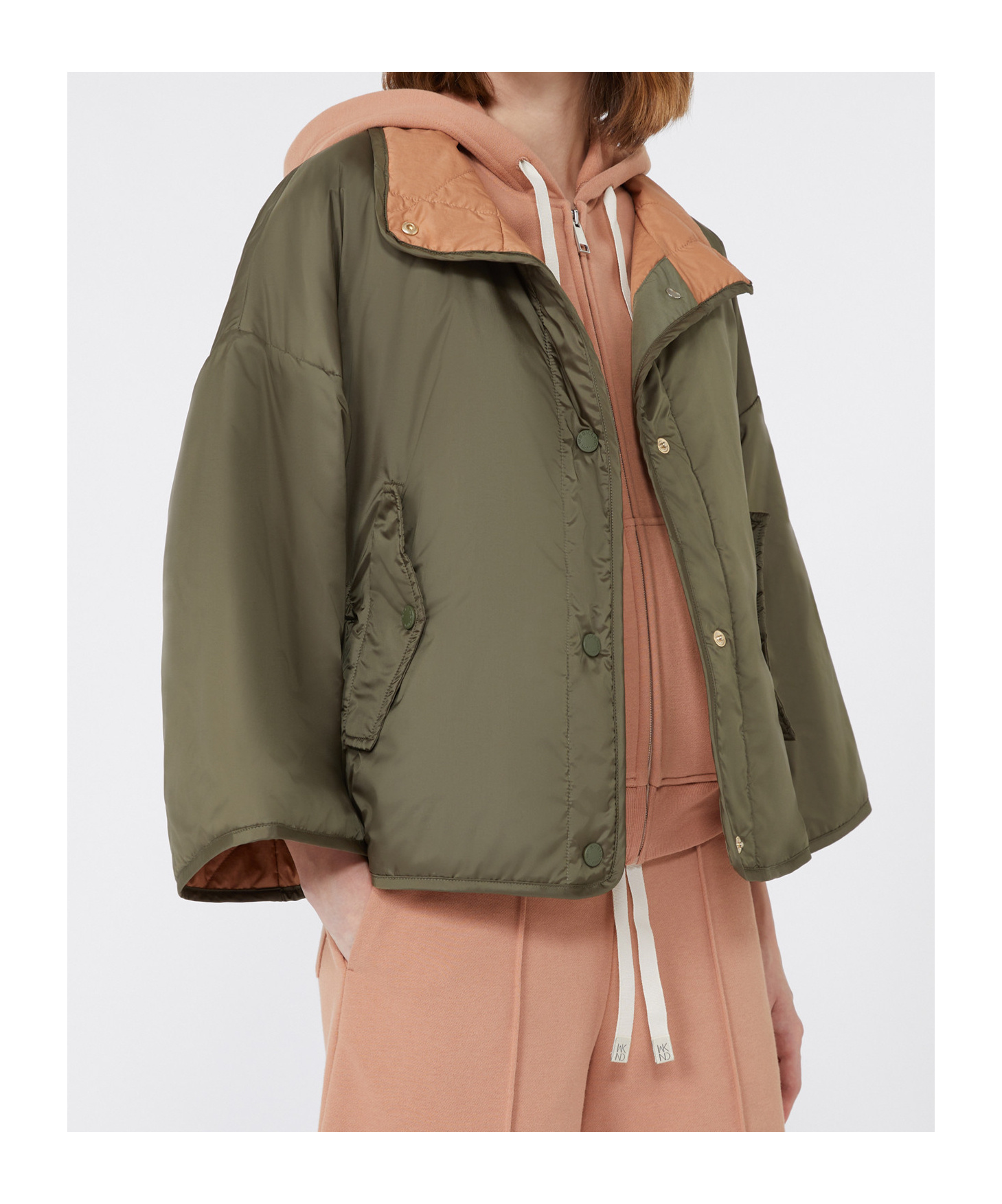 Weekend Max Mara Reversible Water-repellent Canvas Jacket In Green