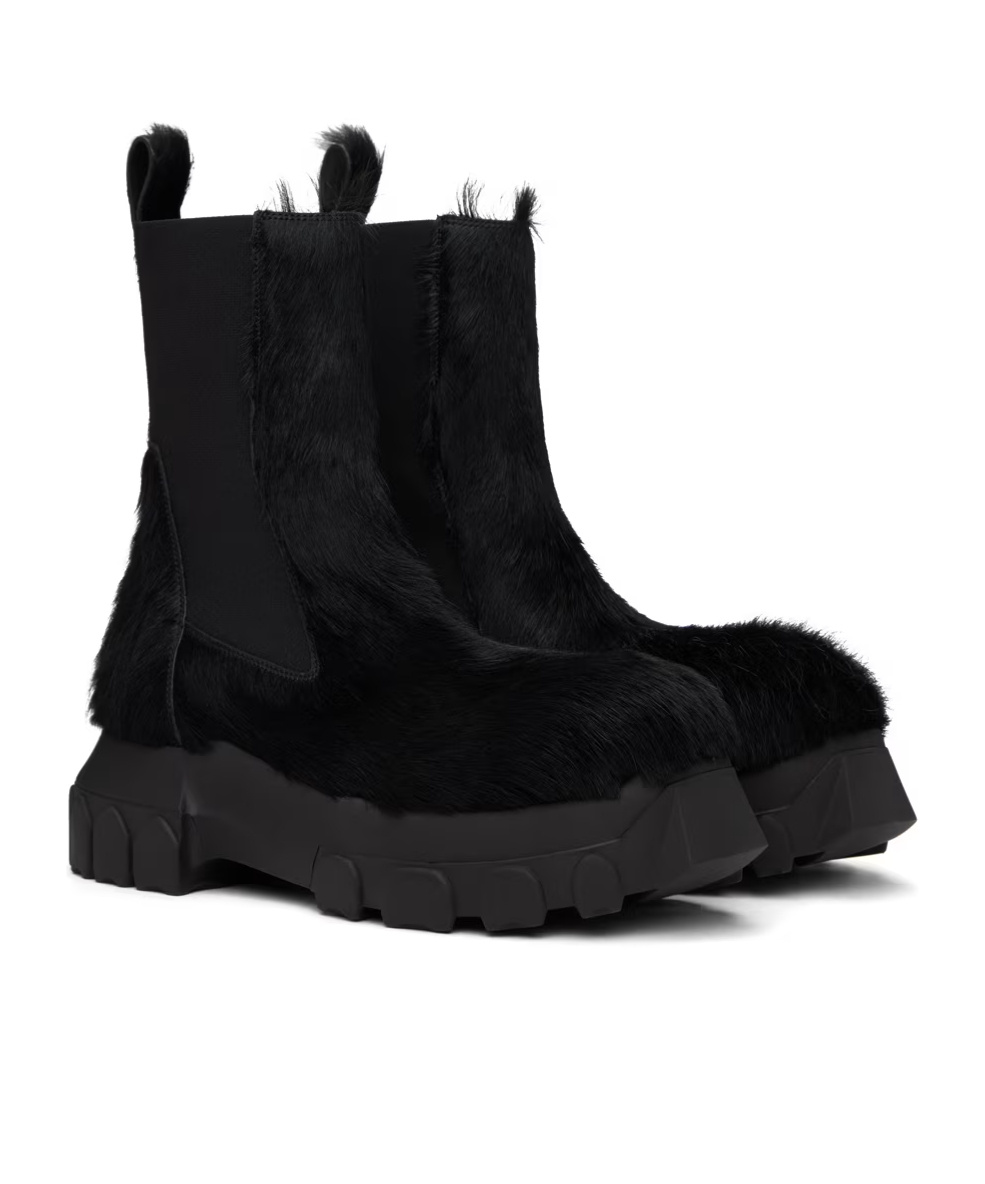 Rick Owens Side Paneled Chelsea Boots In Black