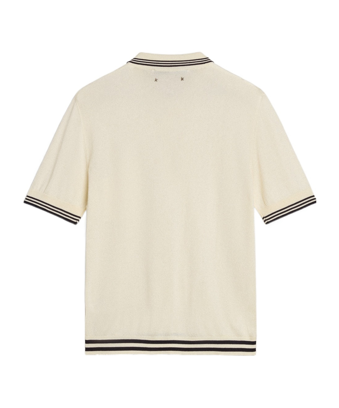 Golden Goose Rib Knitted Polo Shirt In Nude
