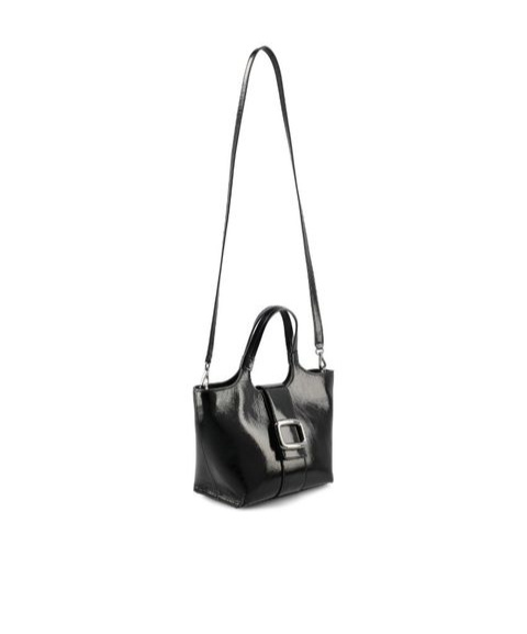 Roger Vivier Women Grand Vivier Choc Leather Mini Bag In Black