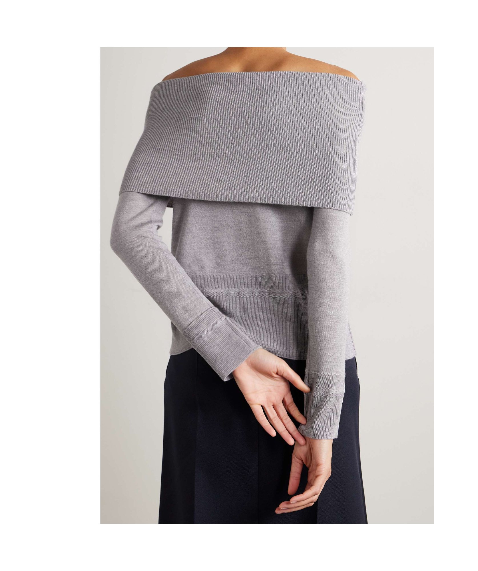 Max Mara Strapless Sweater In Gray
