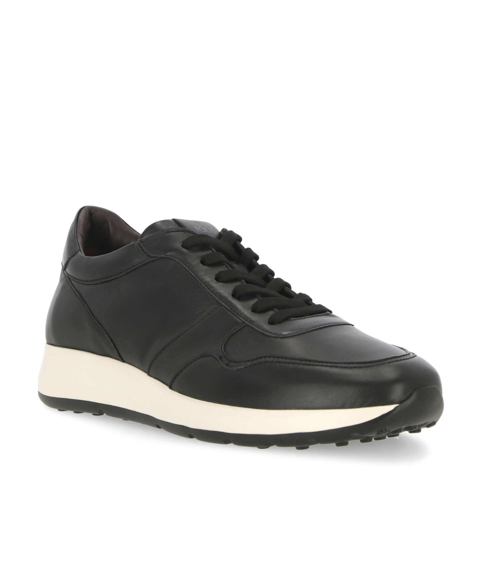 Tod's Panelled Leather Sneakers In Black