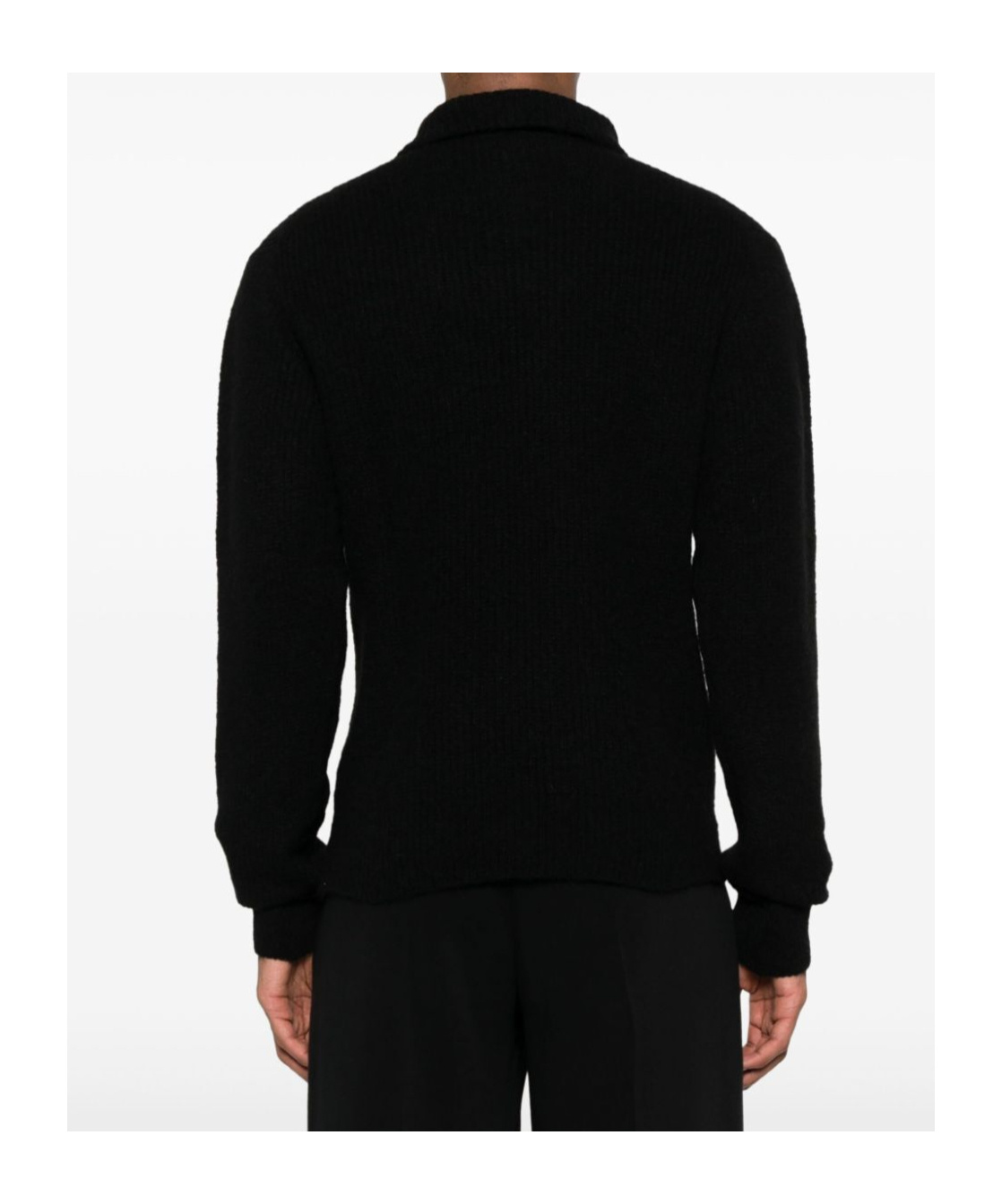 Officine Generale Half Zipped Collar Sweater In Black
