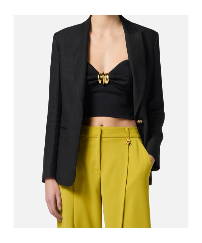 Shop Elisabetta Franchi Single-breasted Blazer In Black