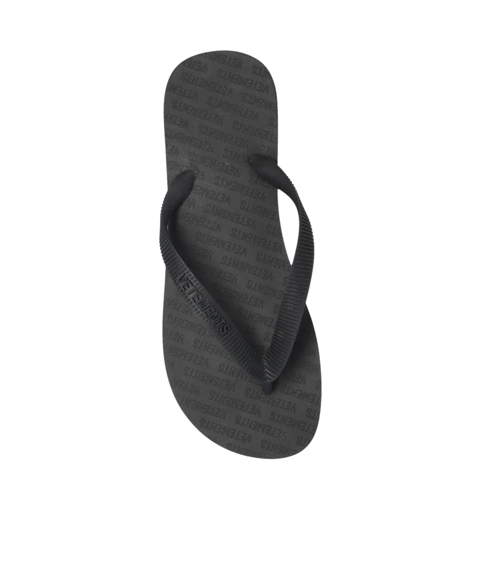 Vetements Logo-embossed Flip Flops In Black