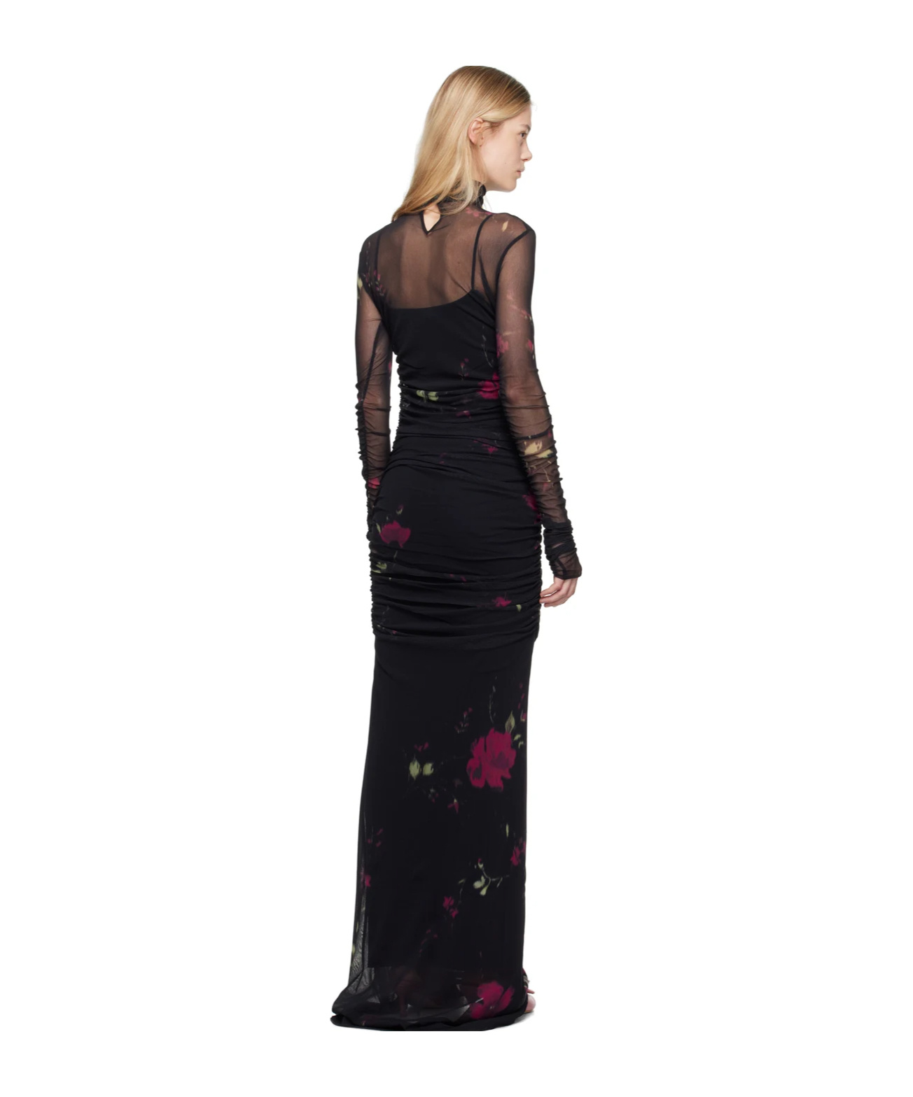 Blumarine Floral Pattern Dress In Black