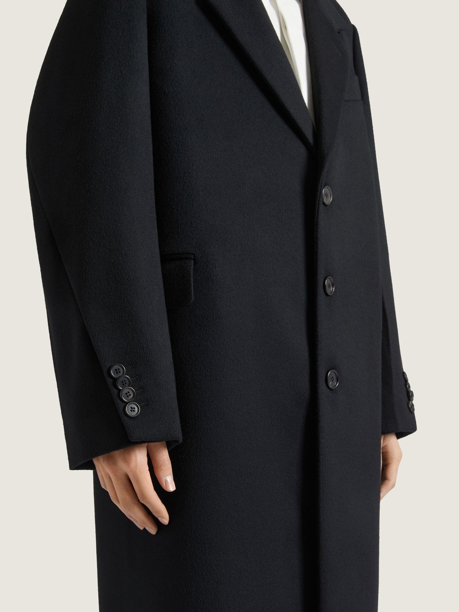Givenchy Wool-blend Couture Seam Coat In Black