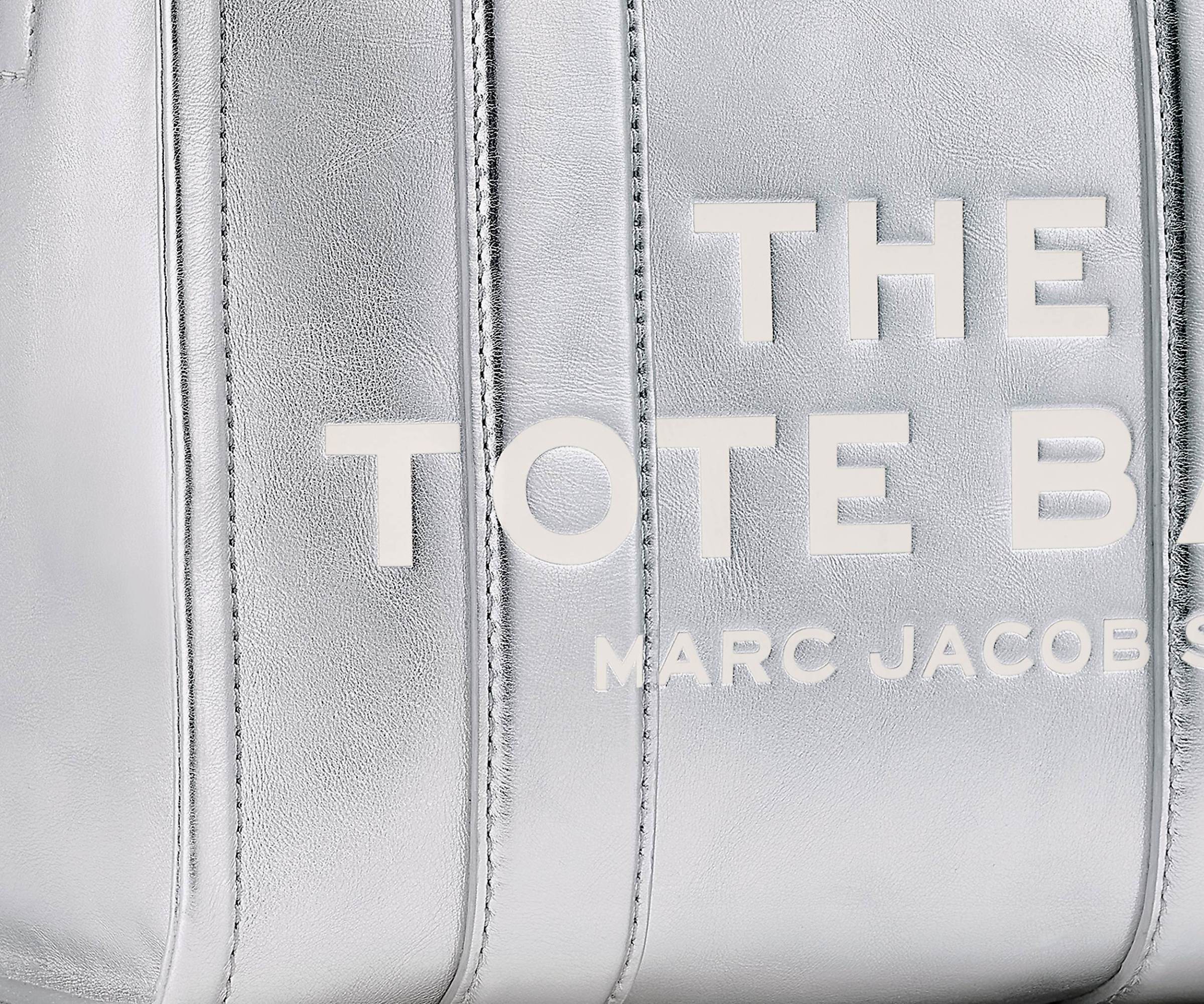 Marc Jacobs The Metallic Leather Tote Bag In White