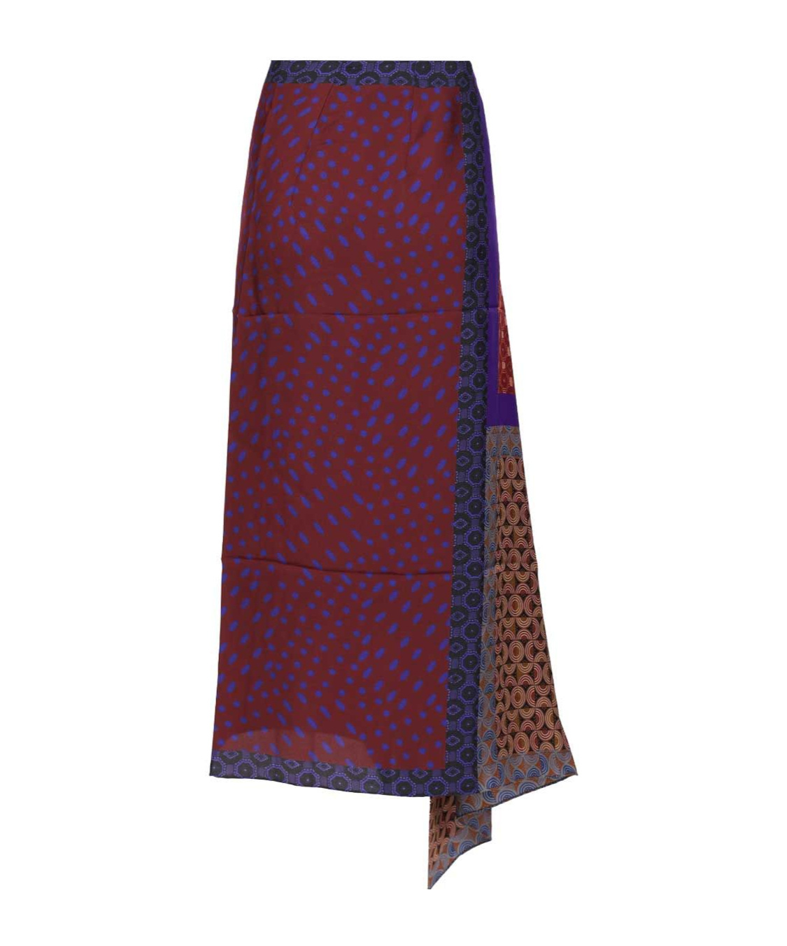 Dries Van Noten Long Wrap Scarf-skirt In Silk Skirts Multicolor In Red