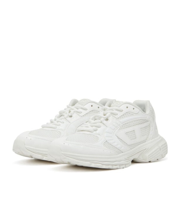 Diesel S-pro-v-dense-mesh Sneakers With Oval D Logo In White
