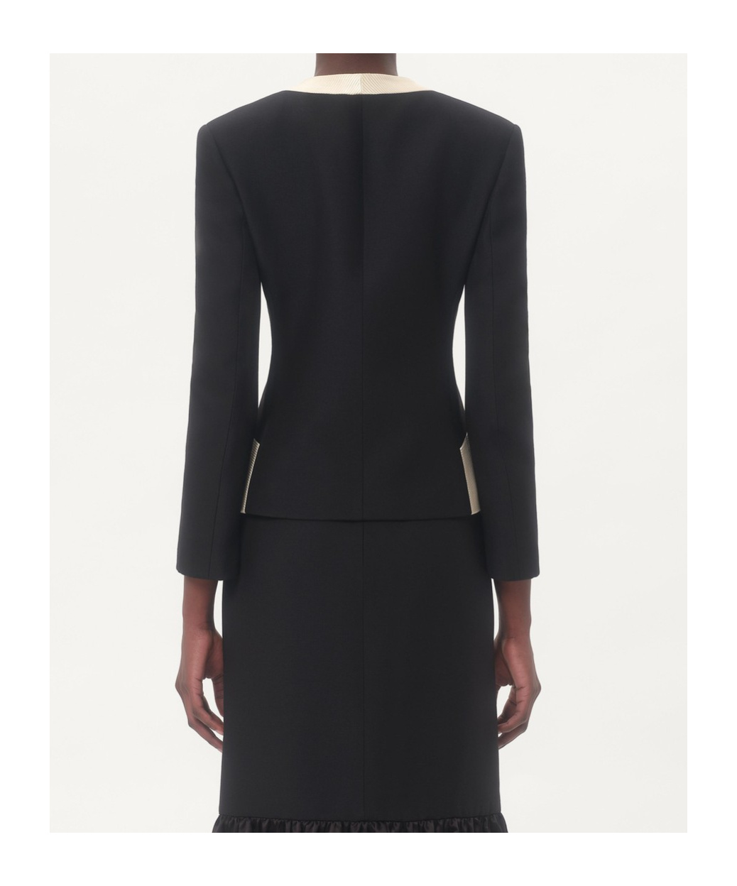 Shop Valentino Crepe Couture Jacket With Bows In Black