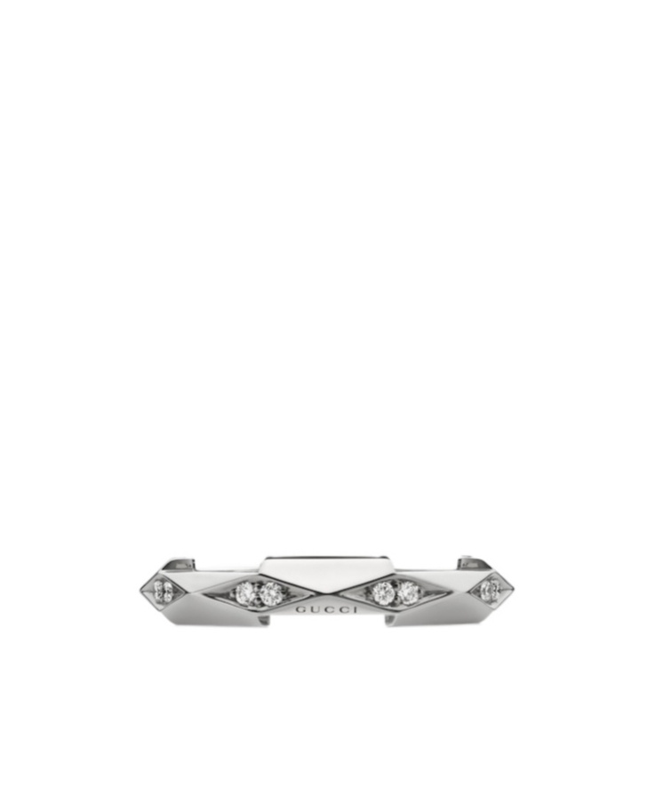 Gucci Link To Love Diamond 18k Ring In Silver