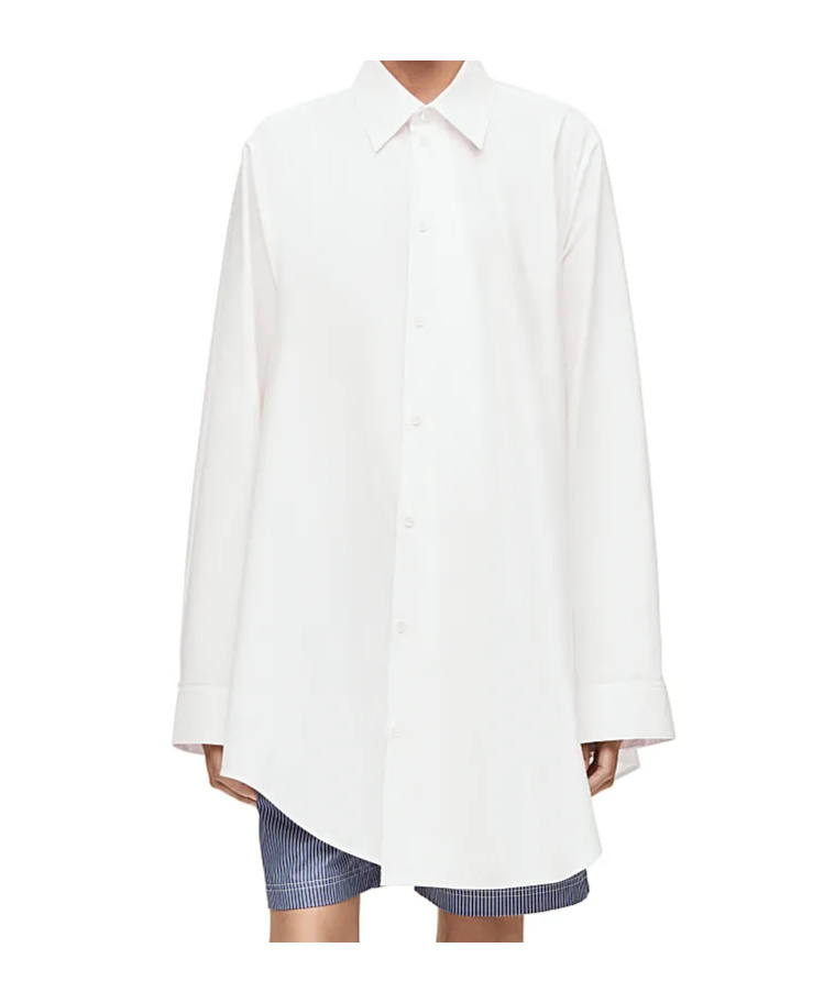 Loewe Asymmetric Long-sleeved Shirt In White