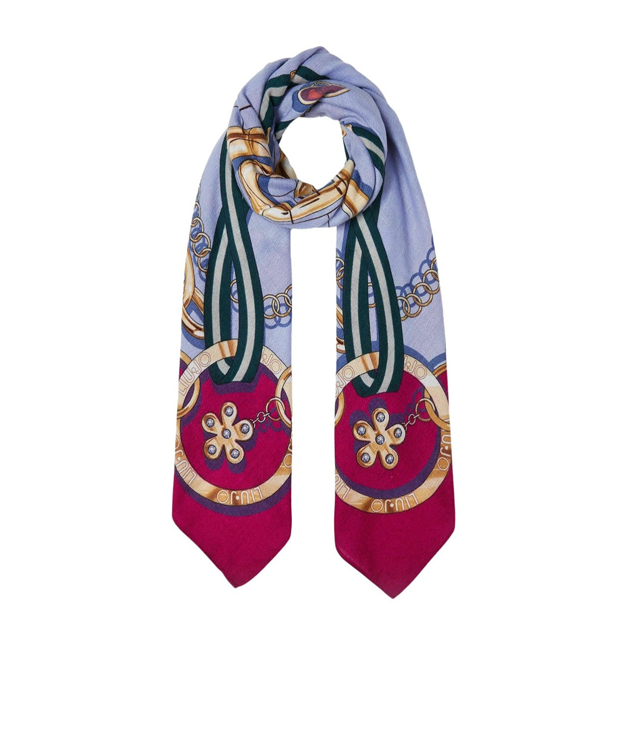 Liu •jo Printed Scarf In Purple