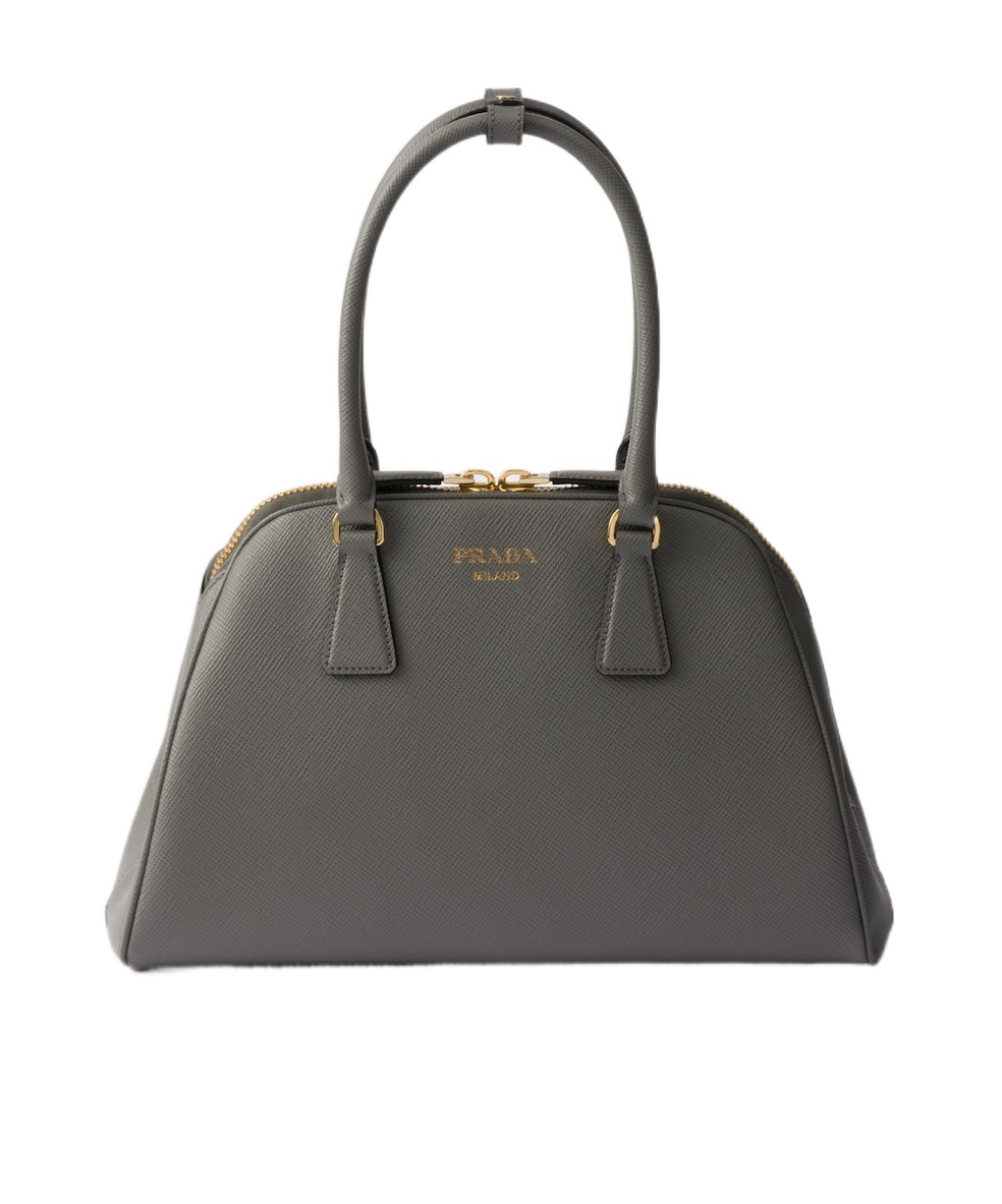 Prada Medium Saffiano Leather Tote Bag In Gray
