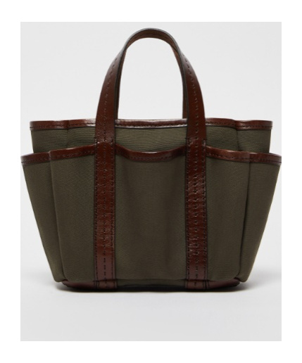 Max Mara Canvas And Leather Giardiniera Mini Tote Bag In Brown