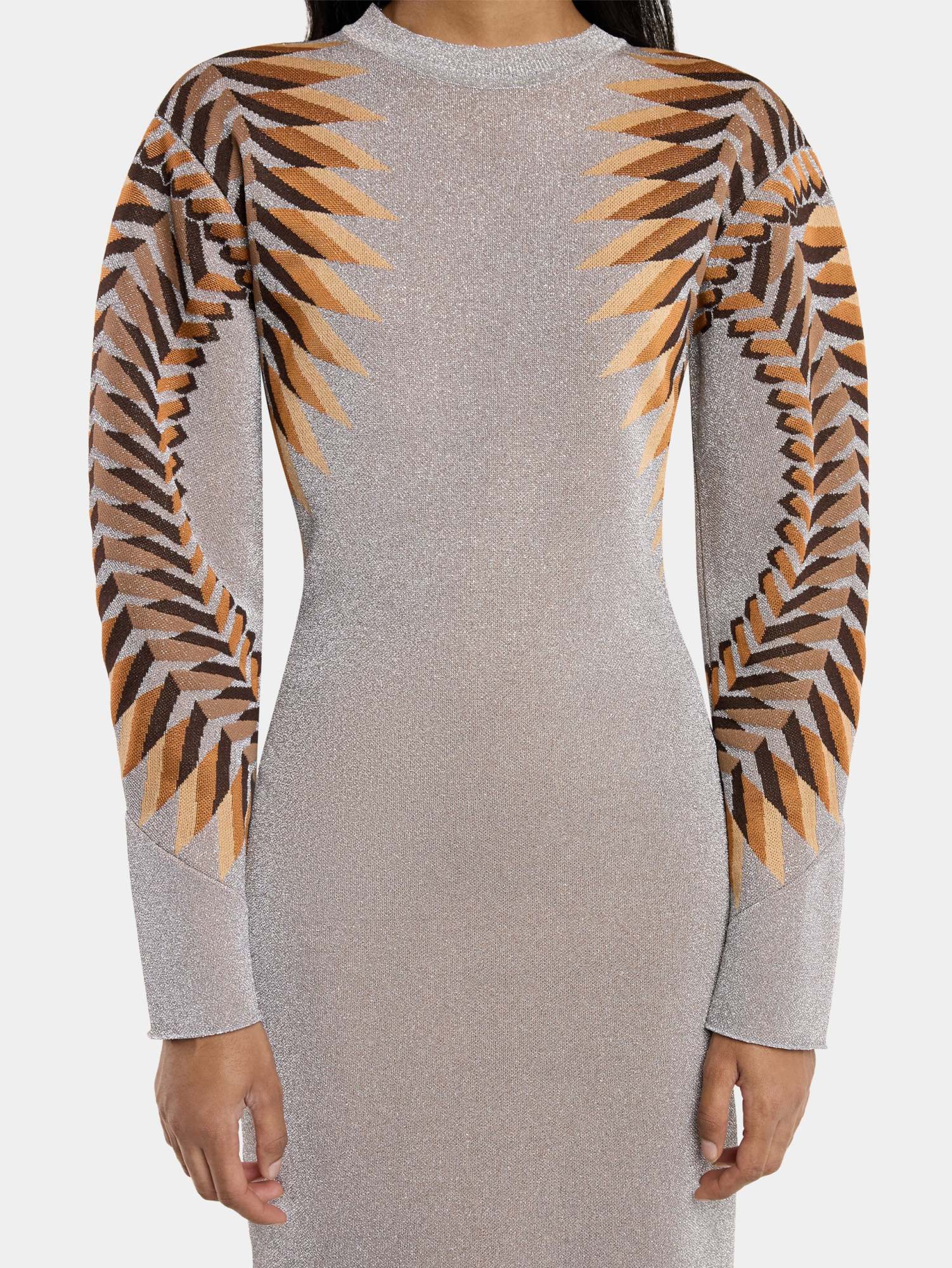 Rabanne Intarsia Metallic-knit Maxi Dress In Gray