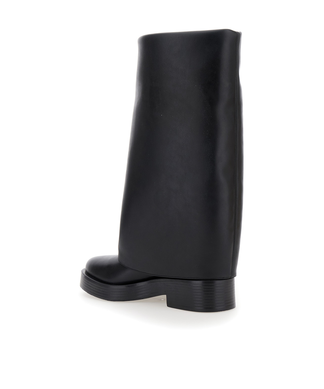 Casadei Layered Detail Leather Boots For Women In Black