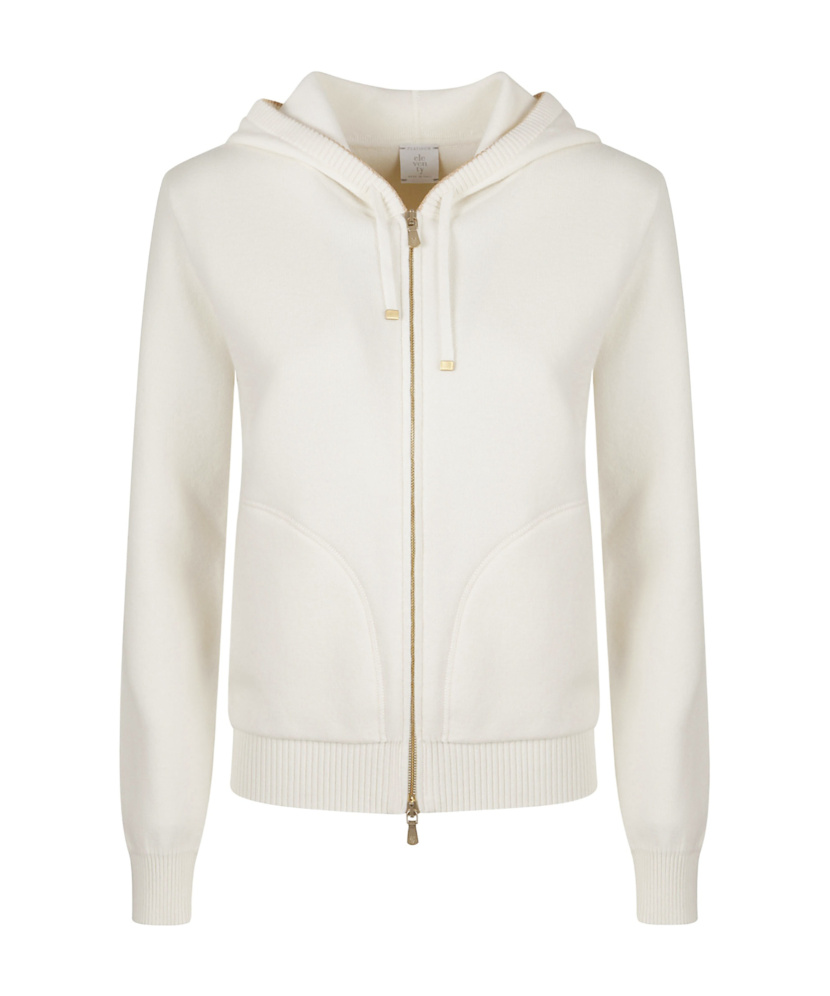 Eleventy Zip-up Hoodie In White