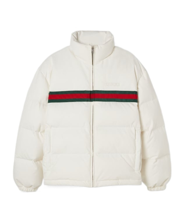Gucci White Stretch Polyester Down Jacket In White