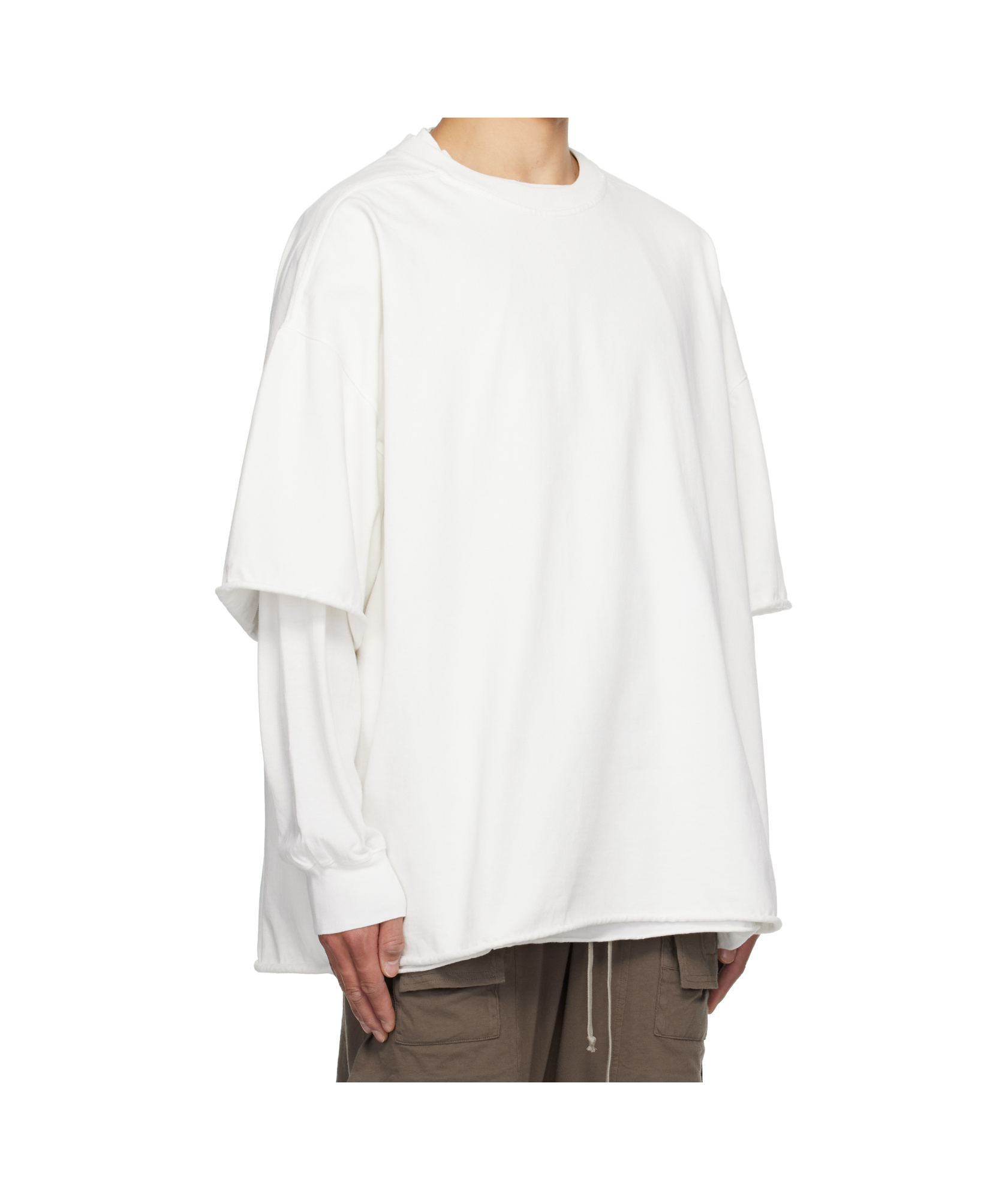 Rick Owens Drkshdw Off-white Hollywood Tommy Hustler Sweat T-shirt In White