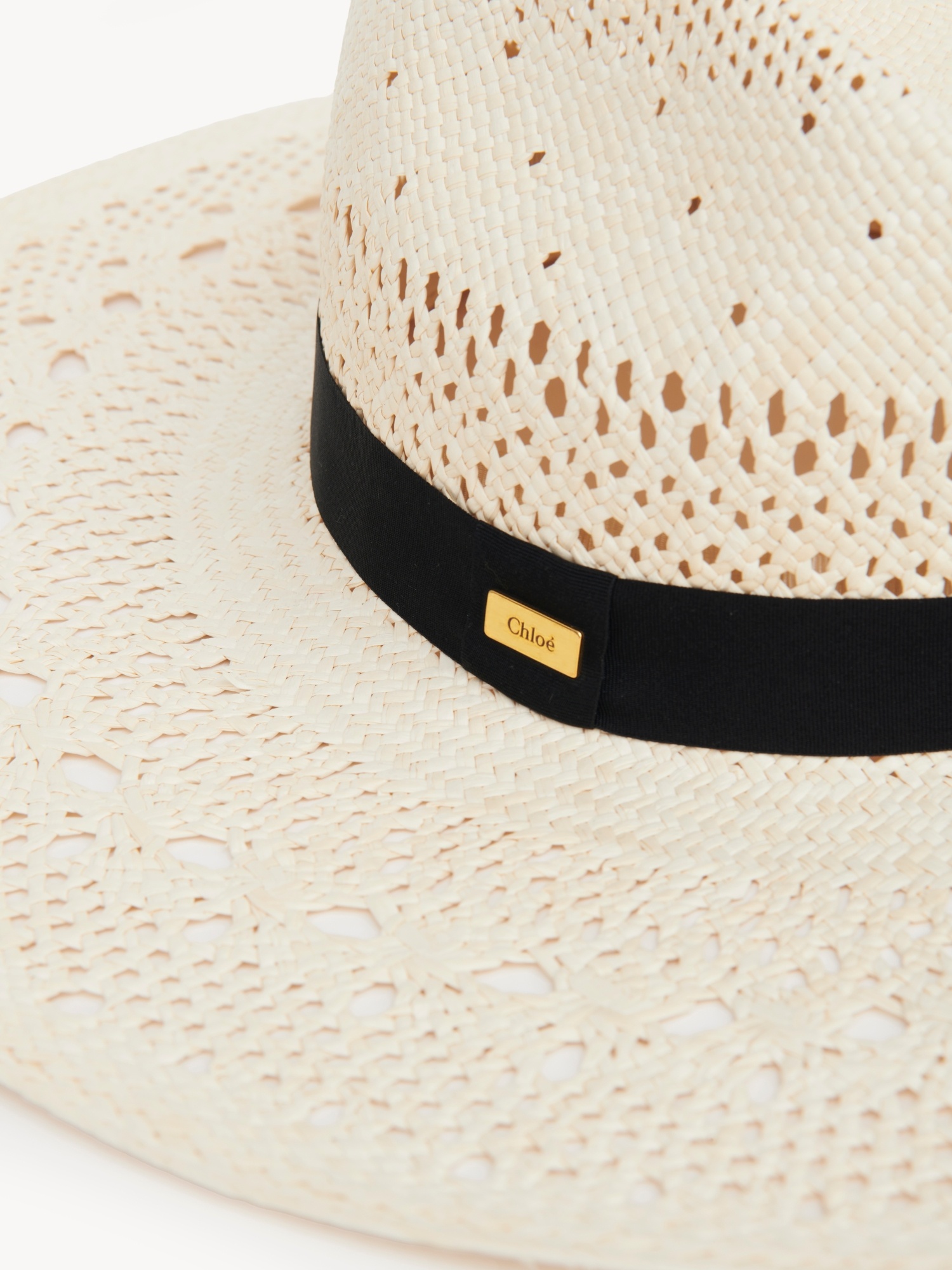 Chloé Chloe Panama Open-weave Straw Hat In White