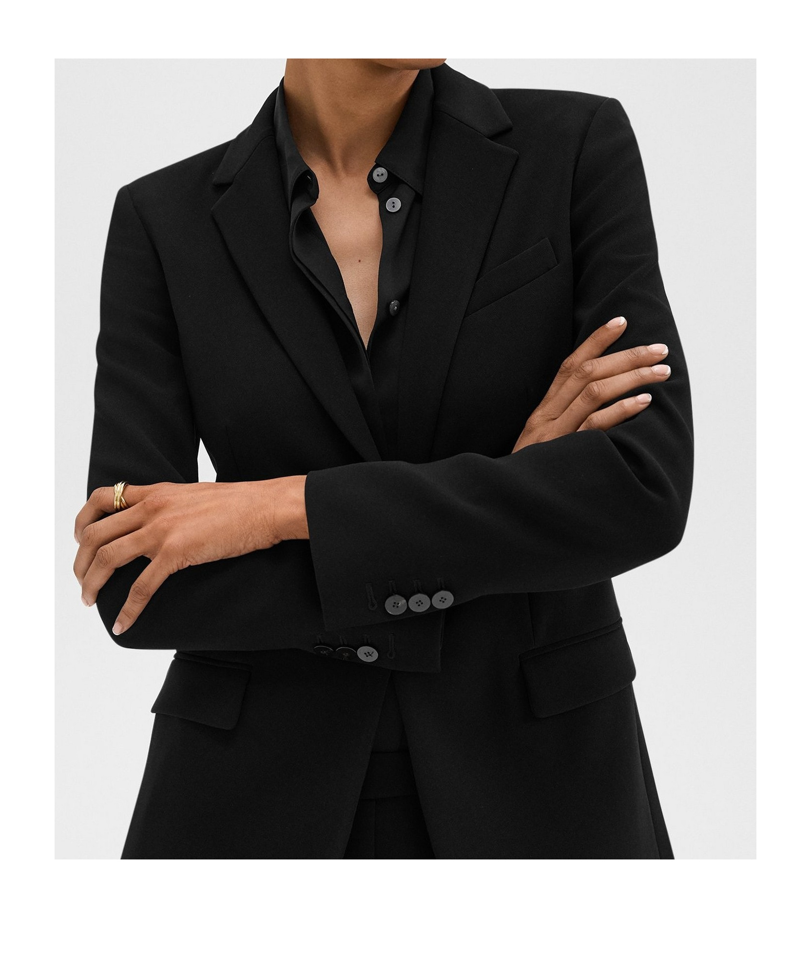 Shop Theory Staple Blazer In Admiral Crepe In Black