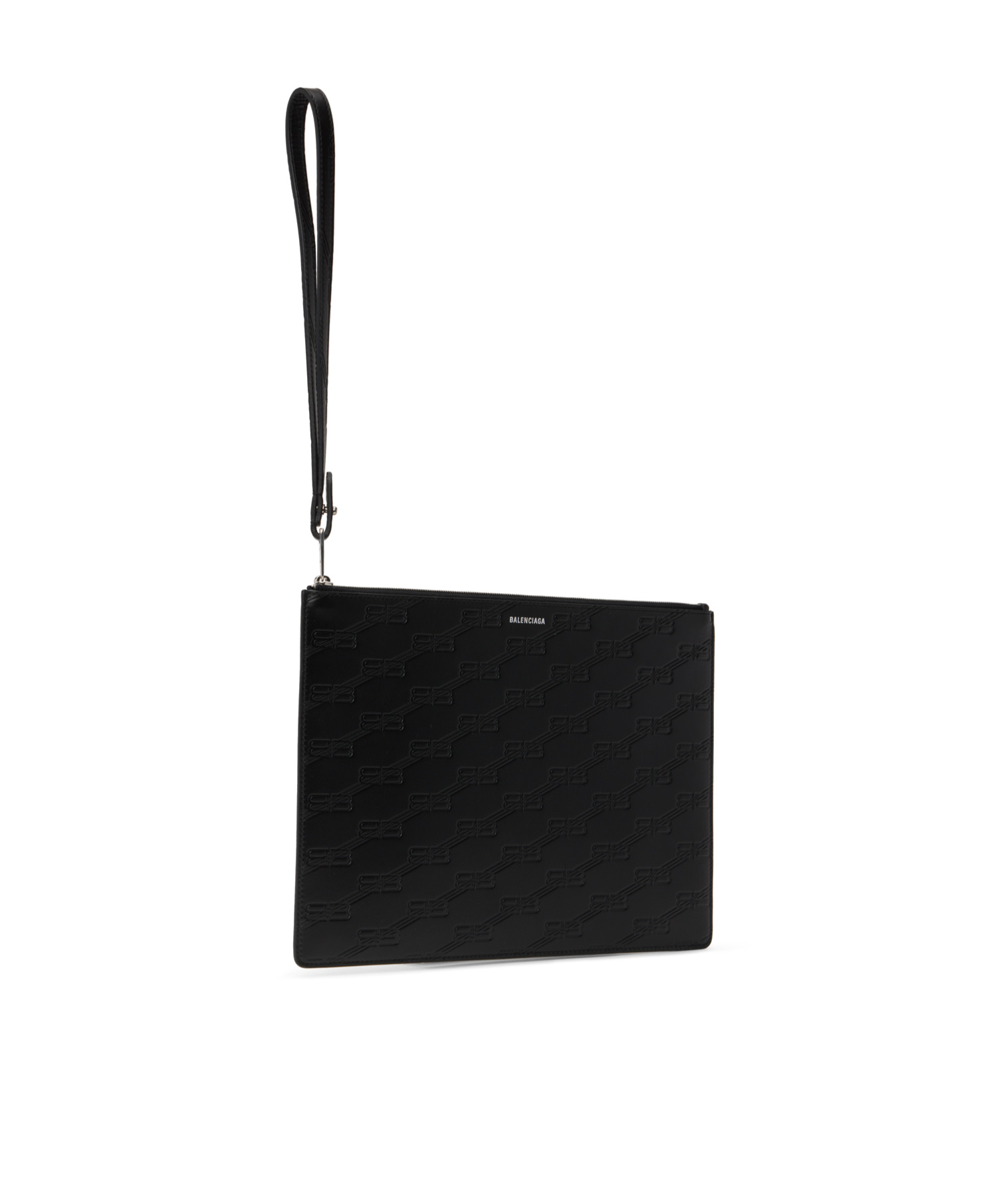 Balenciaga Monogram-embossed Clutch Bag In Black