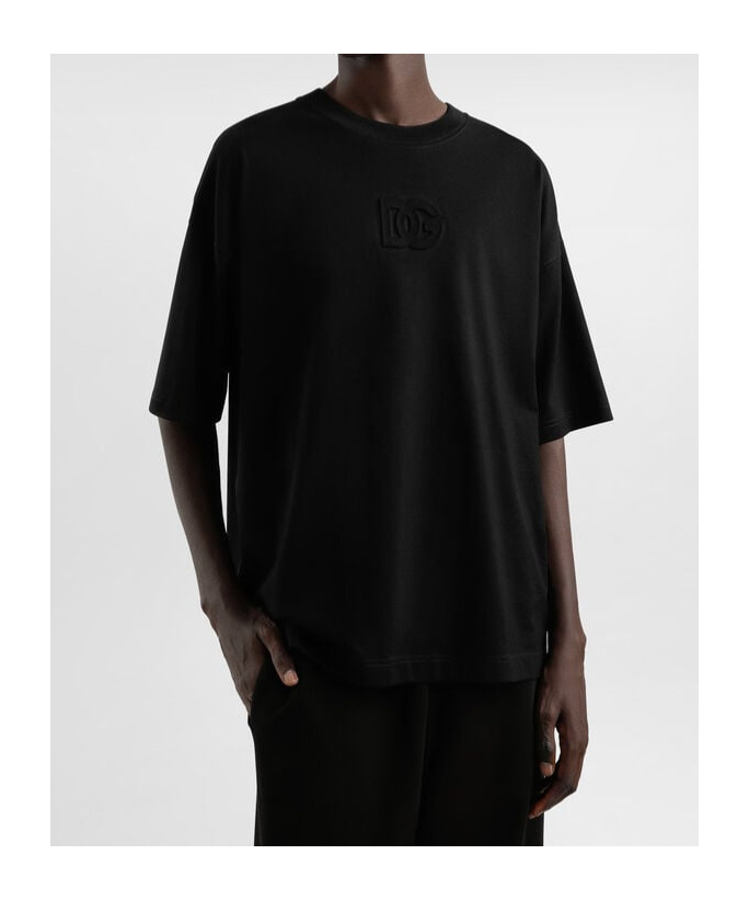 DOLCE & GABBANA DOLCE  GABBANA LOGO EMBOSSED CREWNECK T-SHIRT