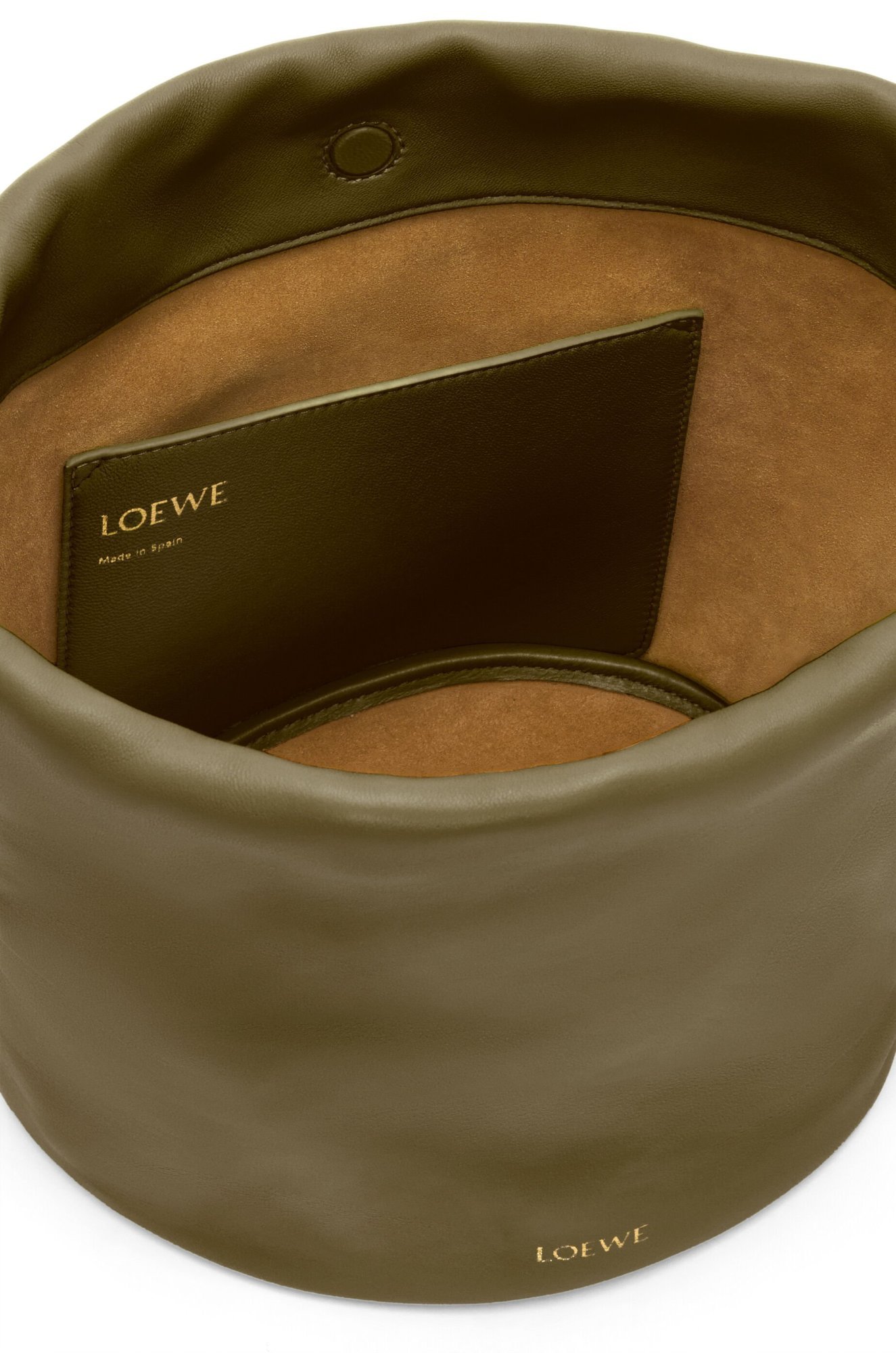 Shop Loewe Flamenco Purse Bucket Bag In Mellow Nappa Lambskin In Green