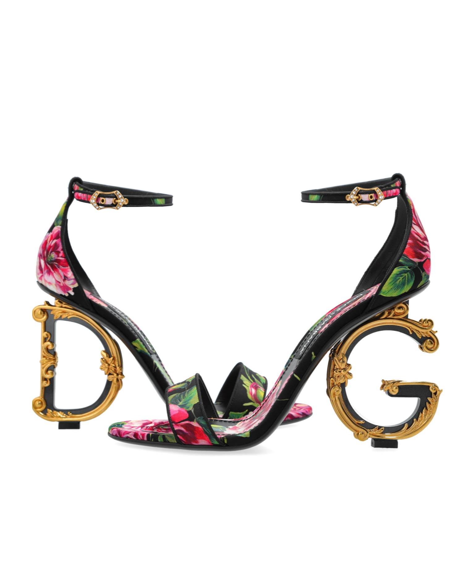 Dolce & Gabbana Round-headed High-heeled Sandals In Black