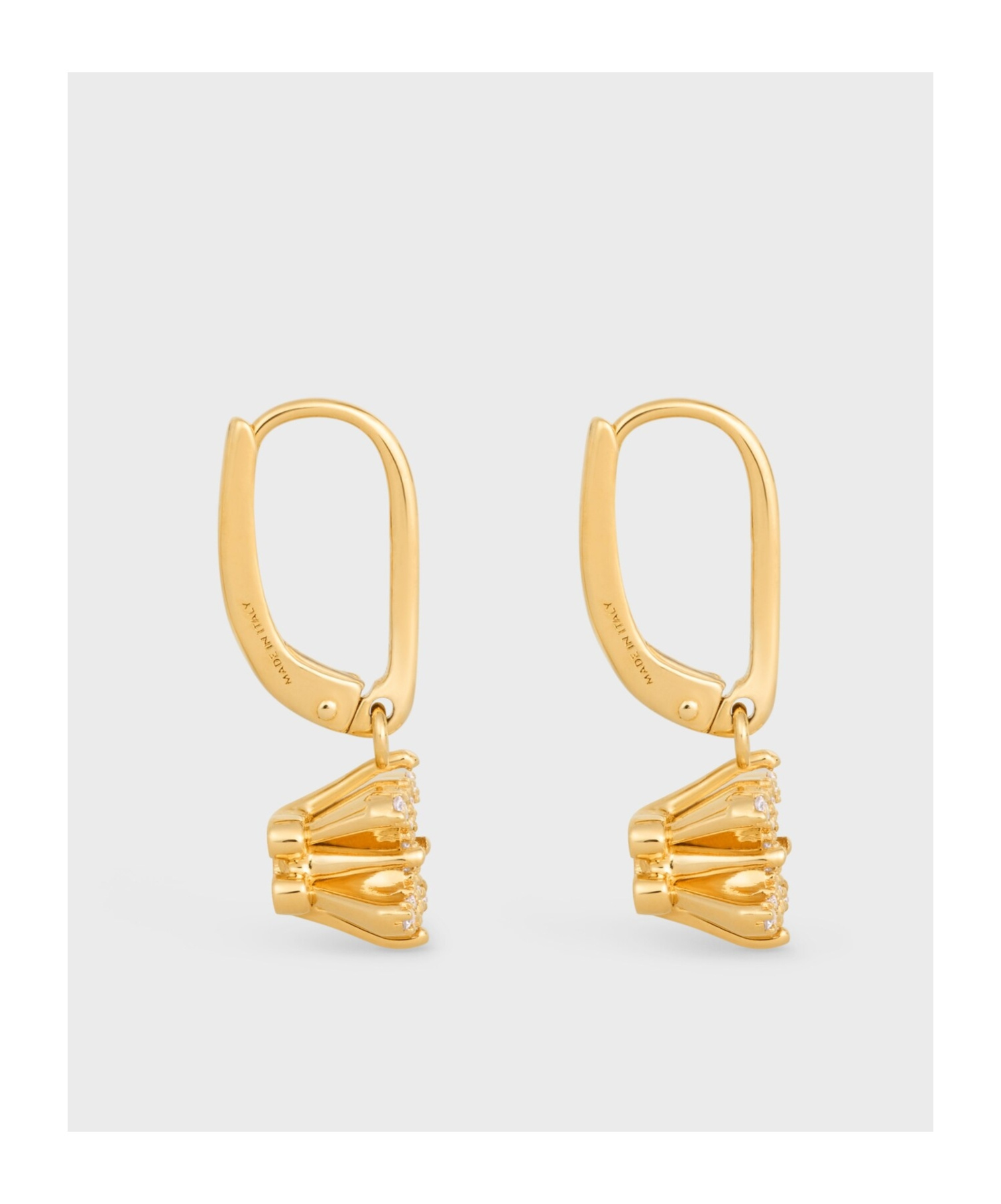 Celine Triomphe Solitaire Sparkle Earrings In Strass And Brass With Gold Finish