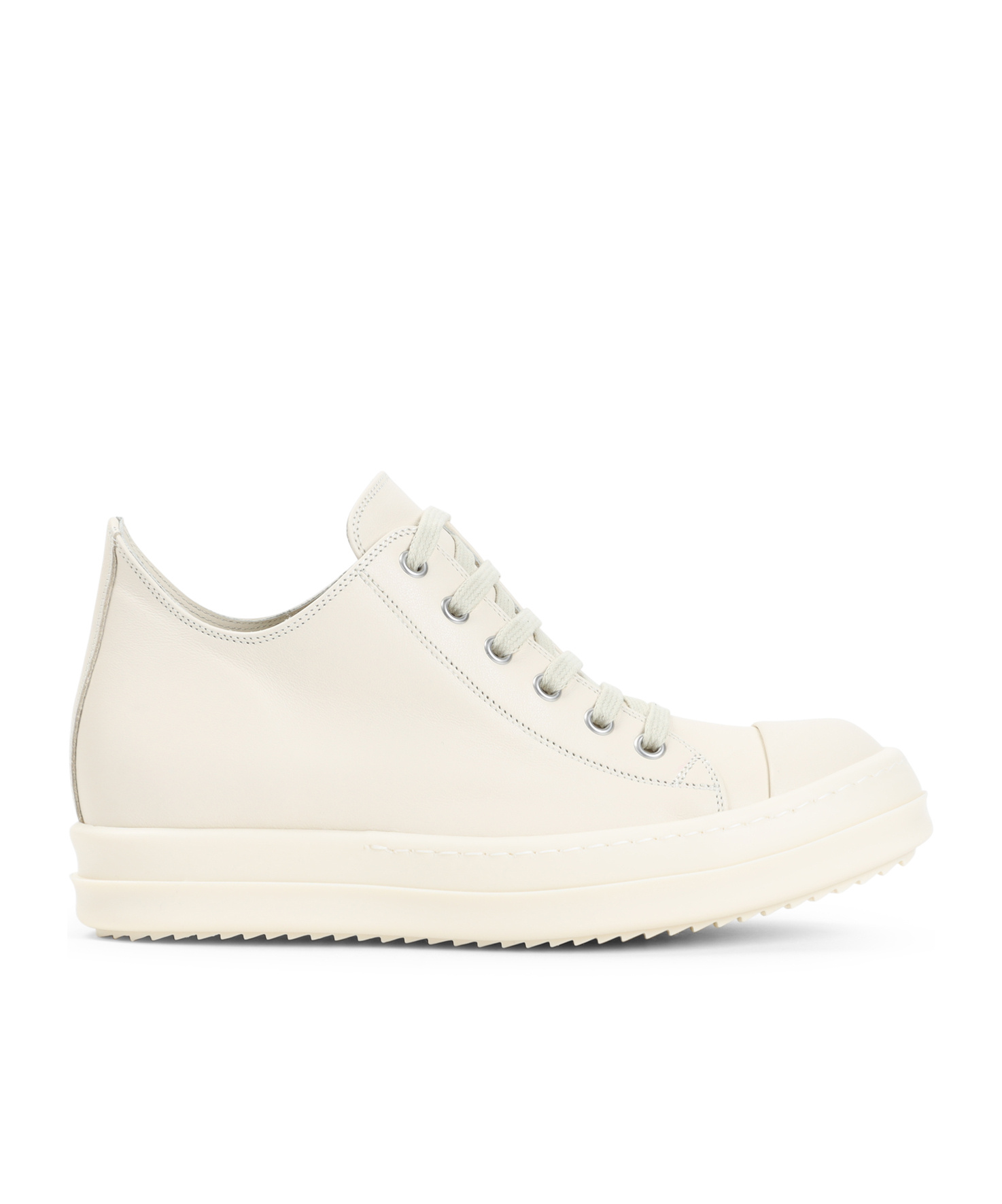 Rick Owens Leather Lace-up High-top Sneakers In White