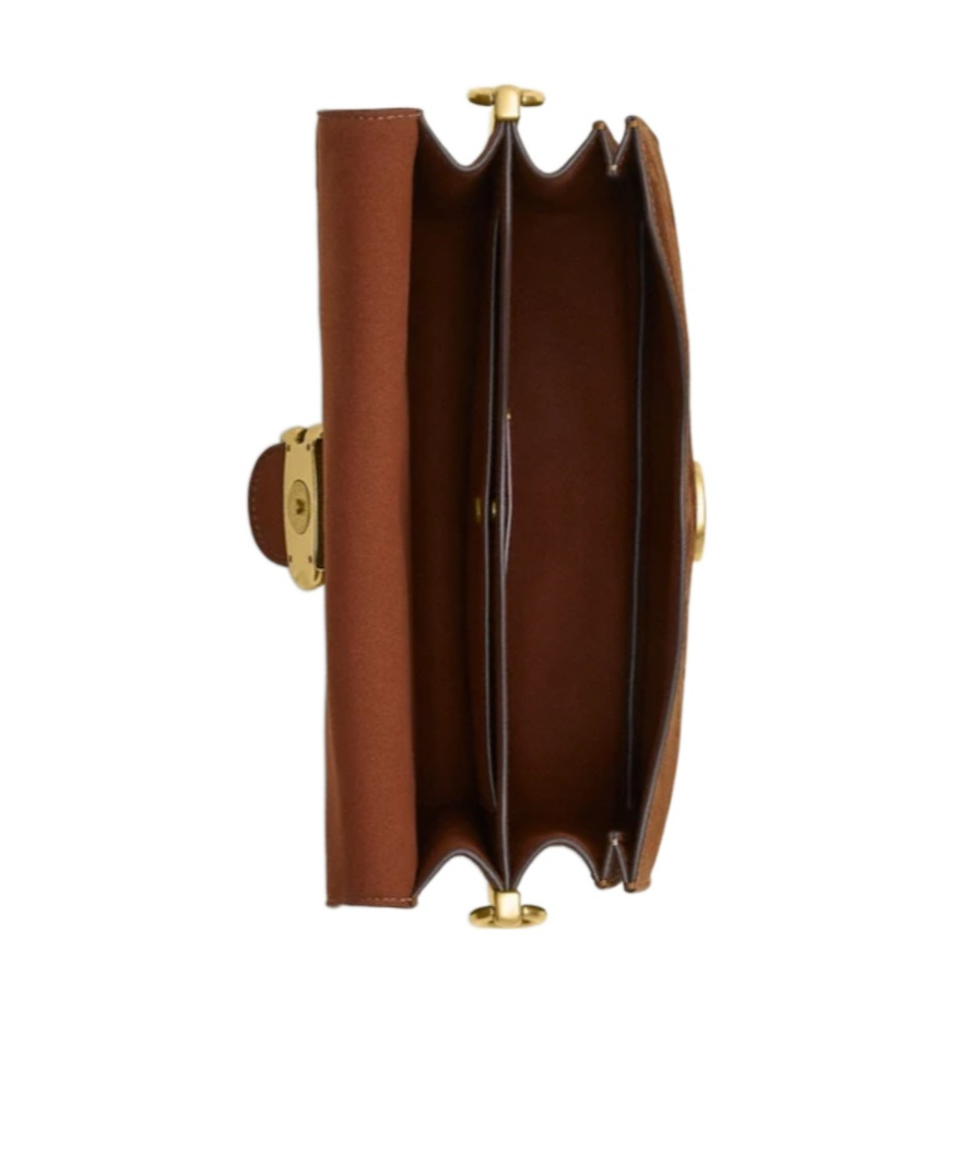 Coach Tabby Chain Suede Leather Shoulder Bag In Brown