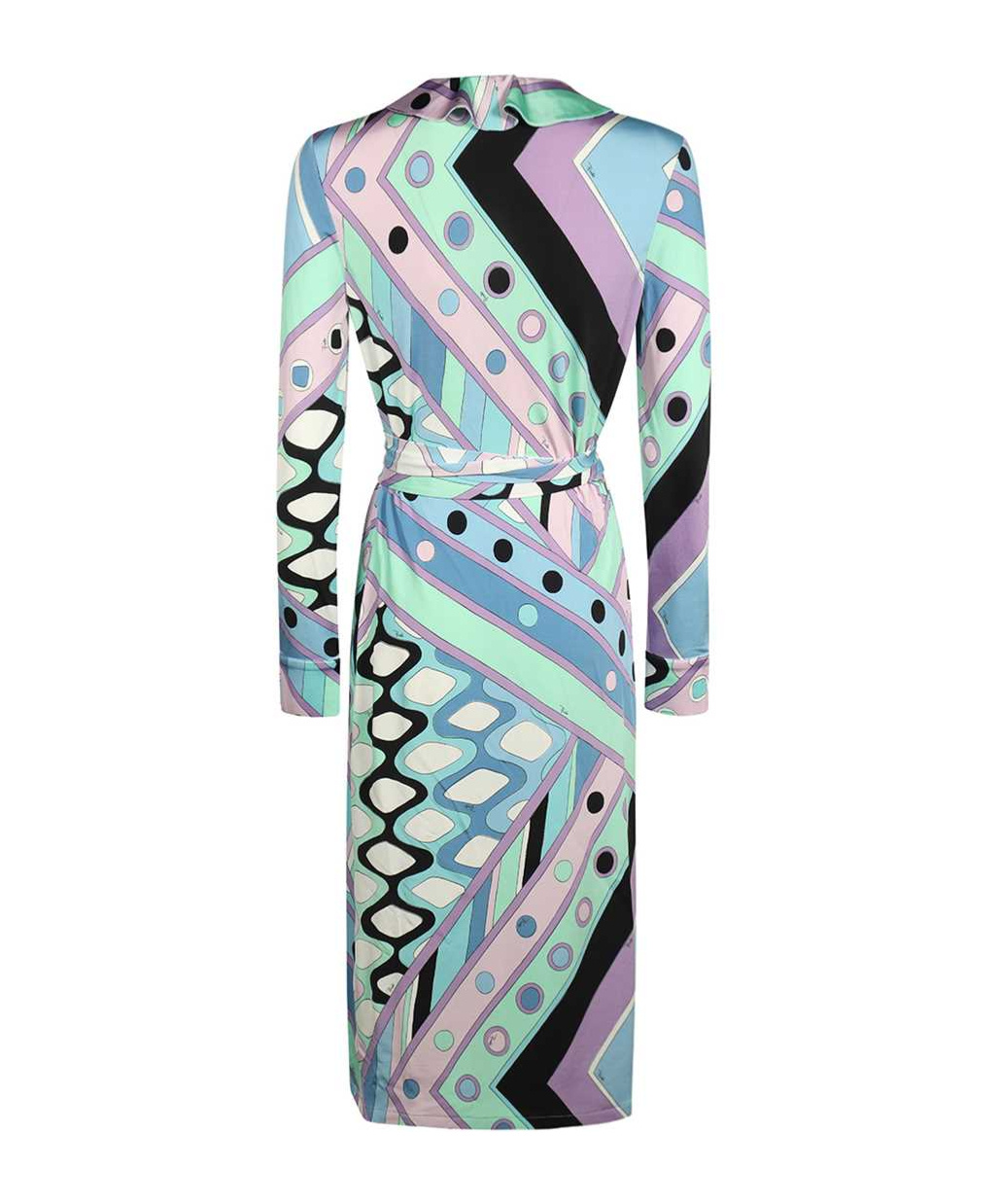 Pucci Geometric Wrap Midi Dress In Multicolor