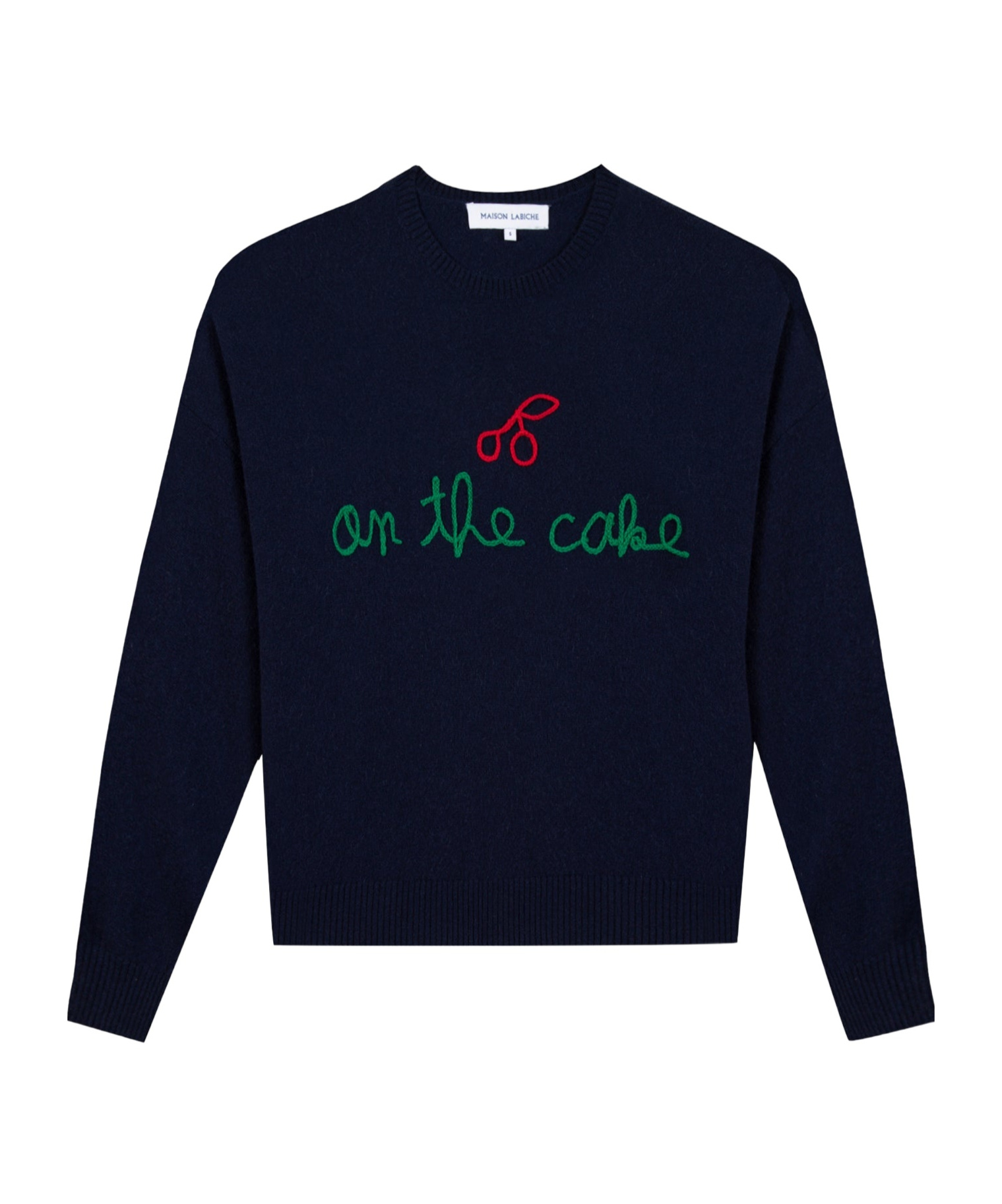 Maison Labiche Buzelin Cherry On The Cake Sweater In Midnight Blue