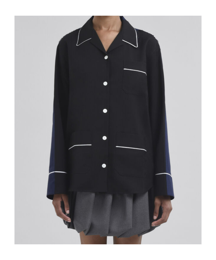 Marni Virgin Wool Pajama Shirt In Black
