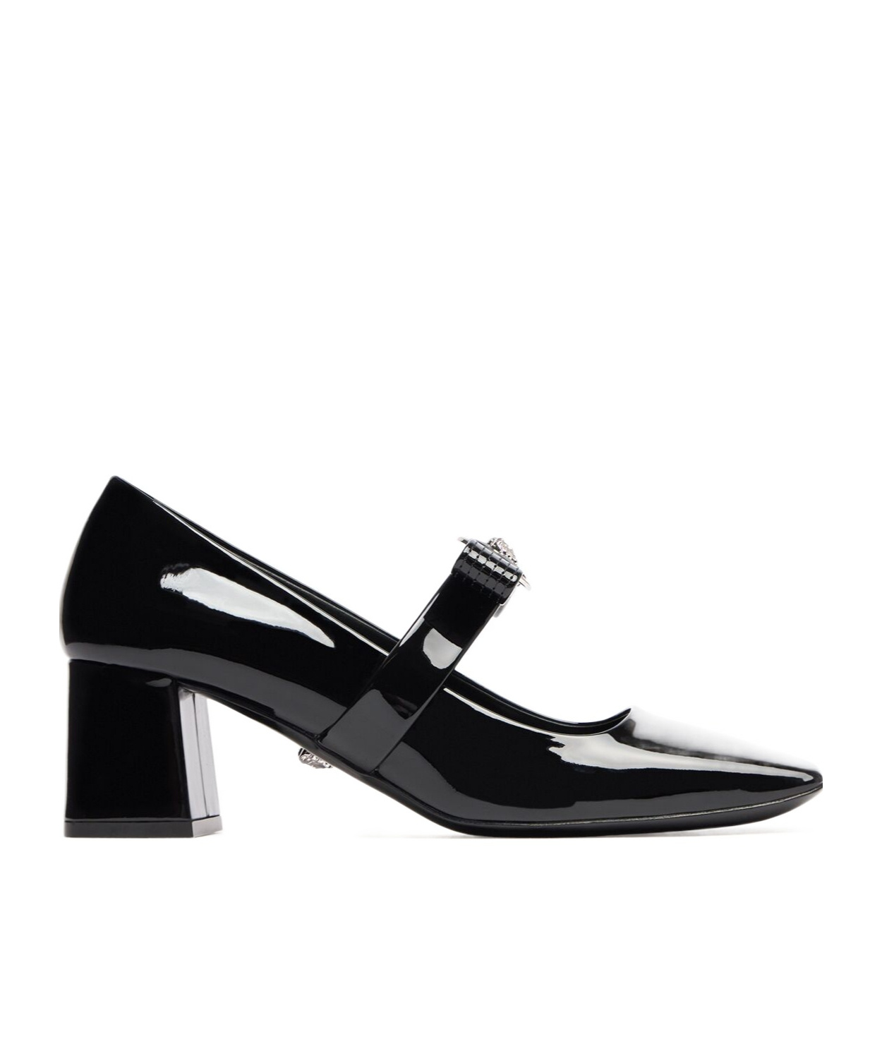 Versace Black Gianni Ribbon Block Heels