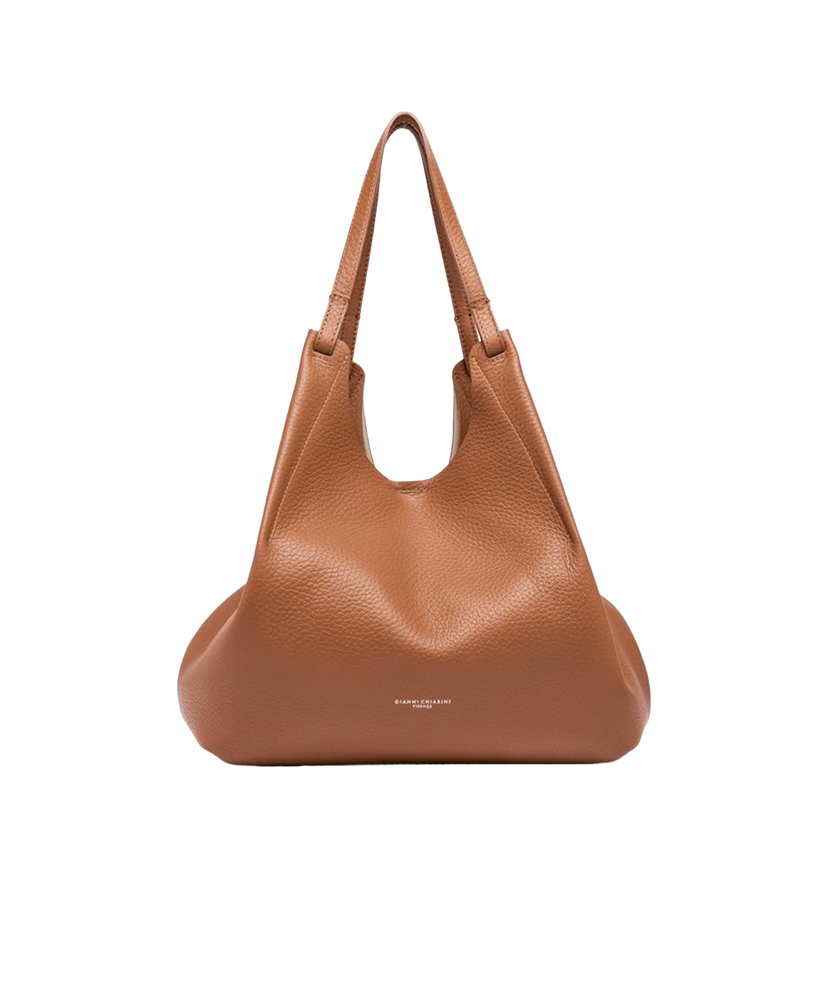 Gianni Chiarini Dua Bag In Brown Double Grain Maxi Leather In Brown