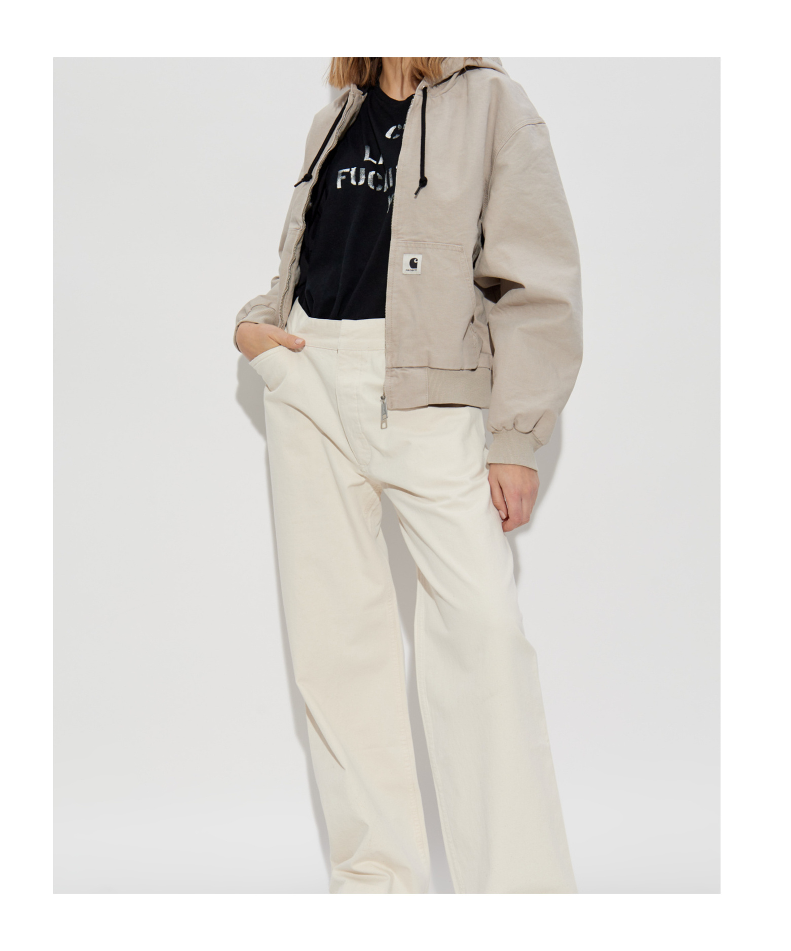 Carhartt Hooded Jacket In Nude