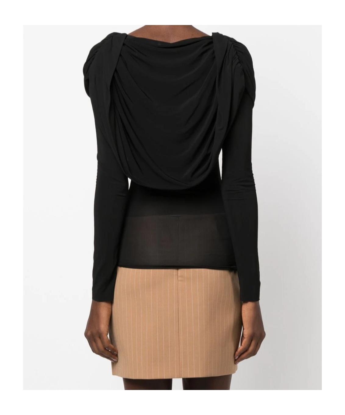Giuseppe Di Morabito Draped-detailing Long-sleeve T-shirt In Black