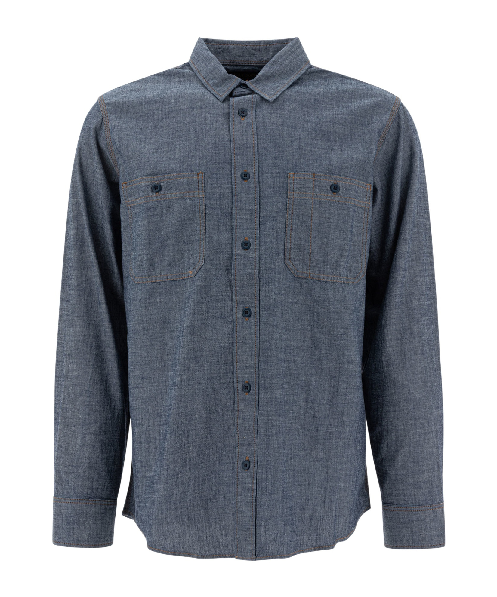 Filson Double-pocket Cotton Shirt In Blue