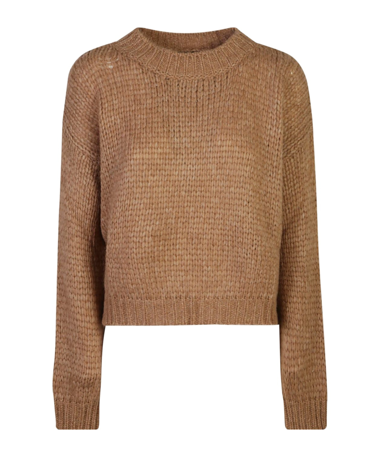 Roberto Collina Crewneck Knit Sweater In Brown