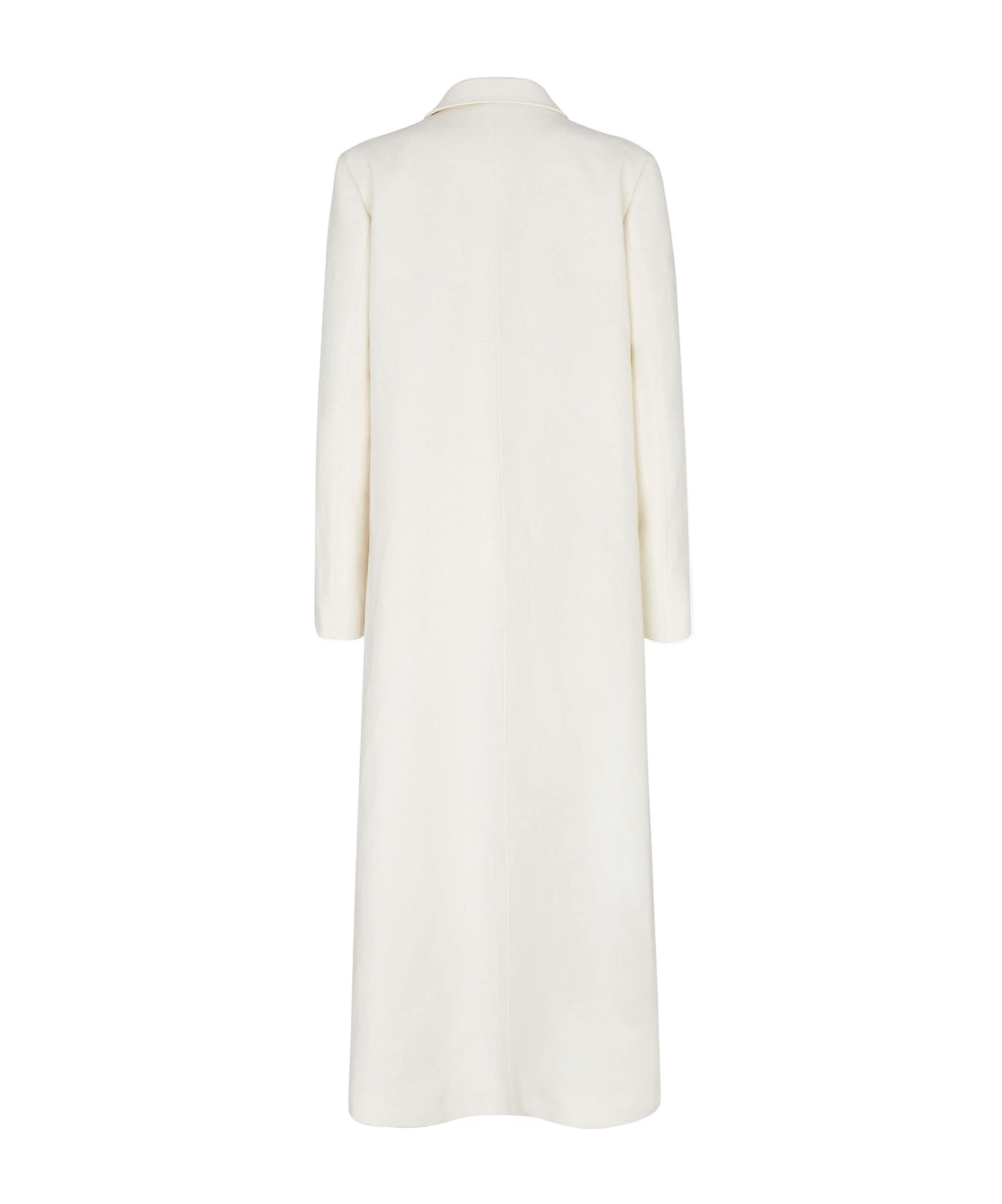 Fendi Mantel Long Sleeved Midi Coat In White