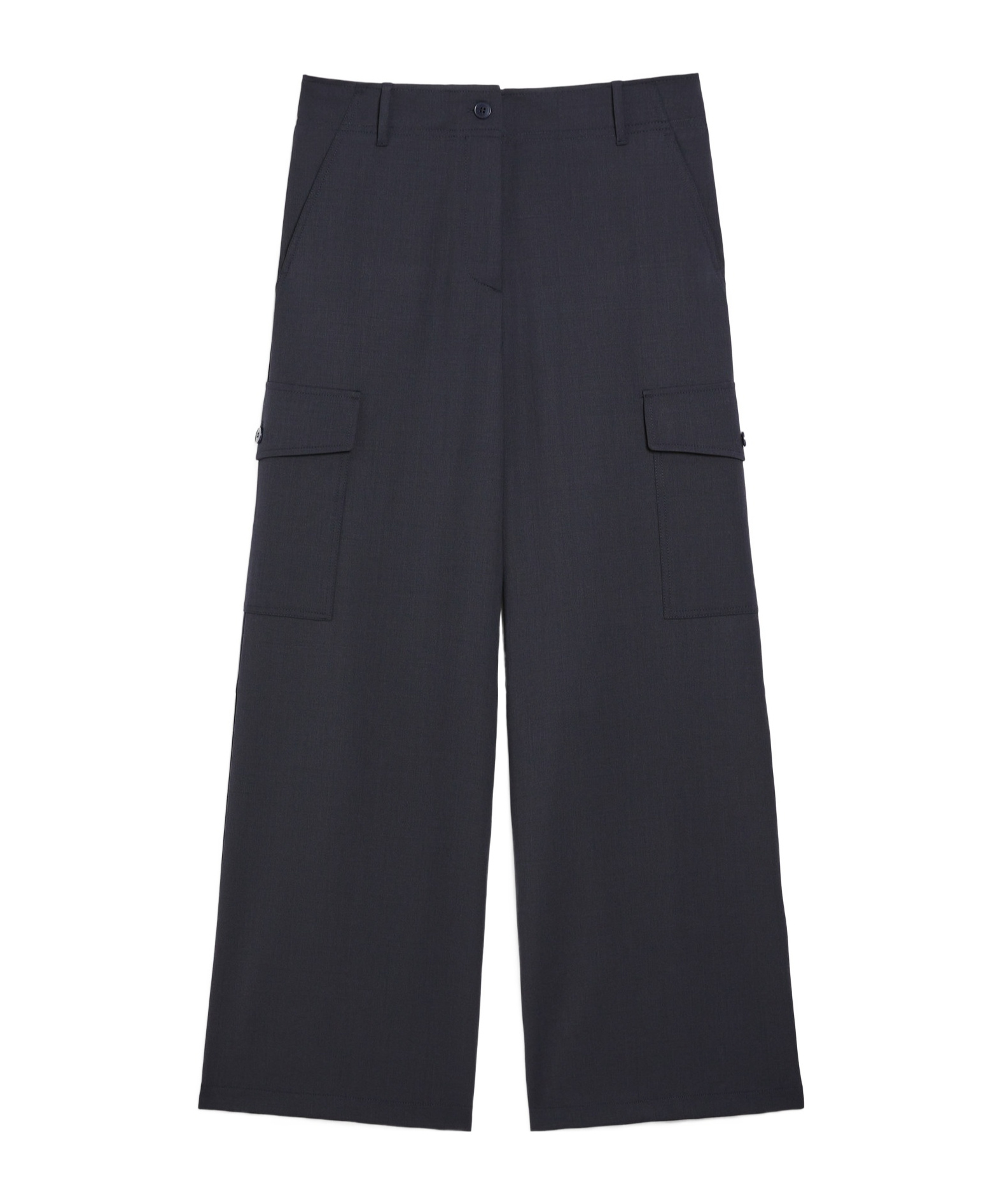 Weekend Max Mara Wool-blend Cargo Trousers In Black